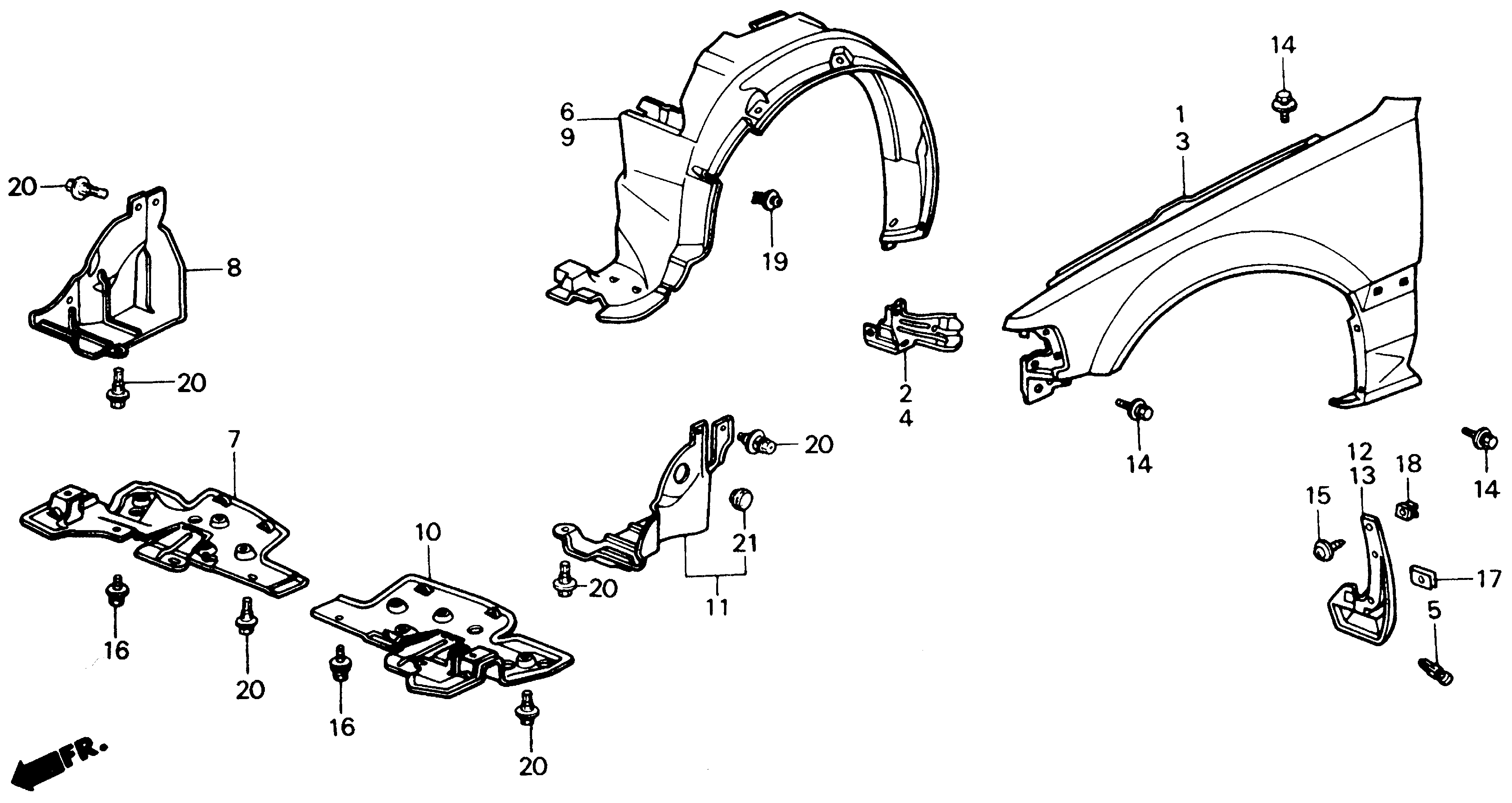 Diagram FRONT FENDER for your Honda Civic  