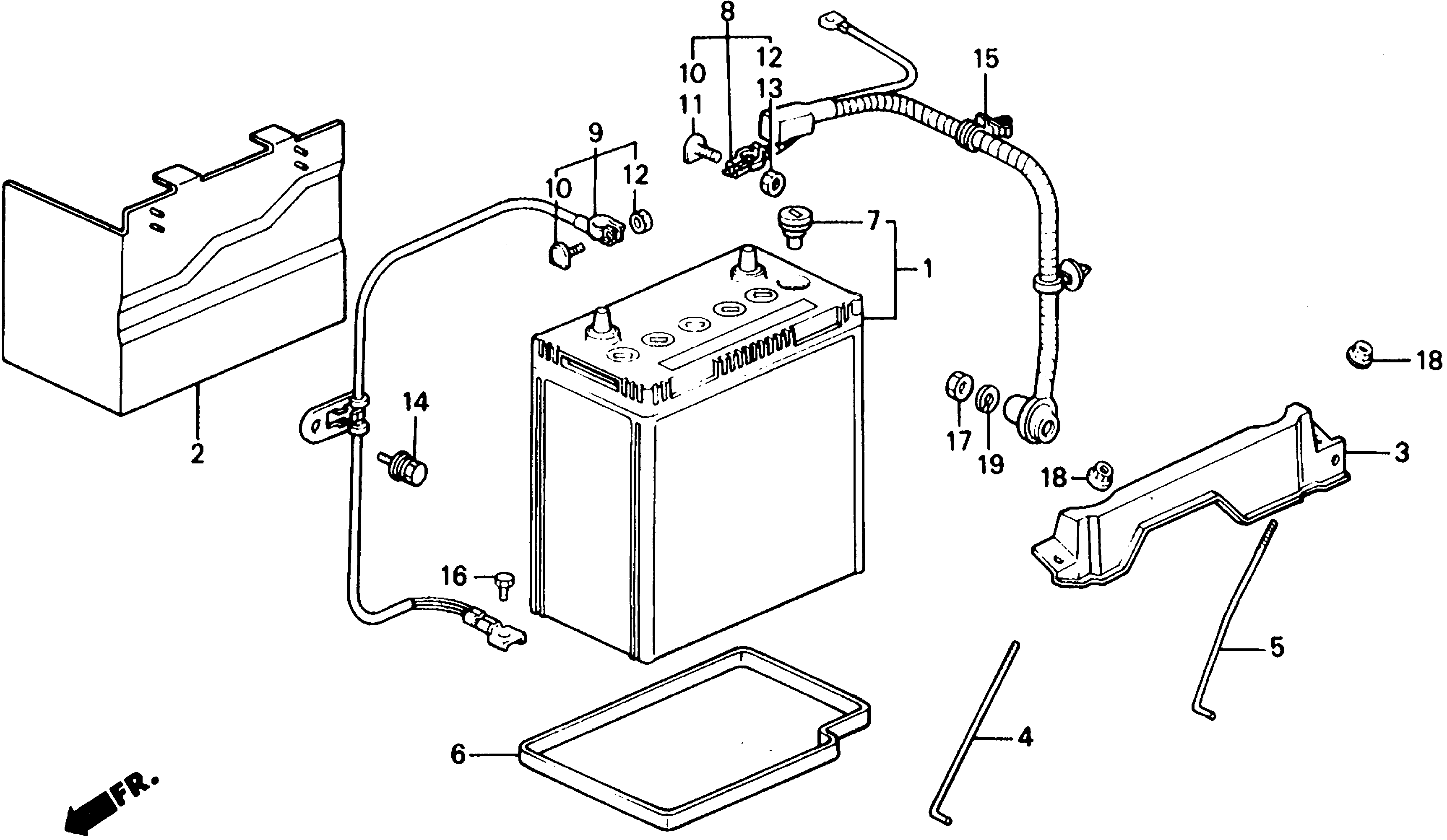 Diagram BATTERY@BATTERY CABLE for your 1990 Honda Accord Coupe 2.2L MT LX 