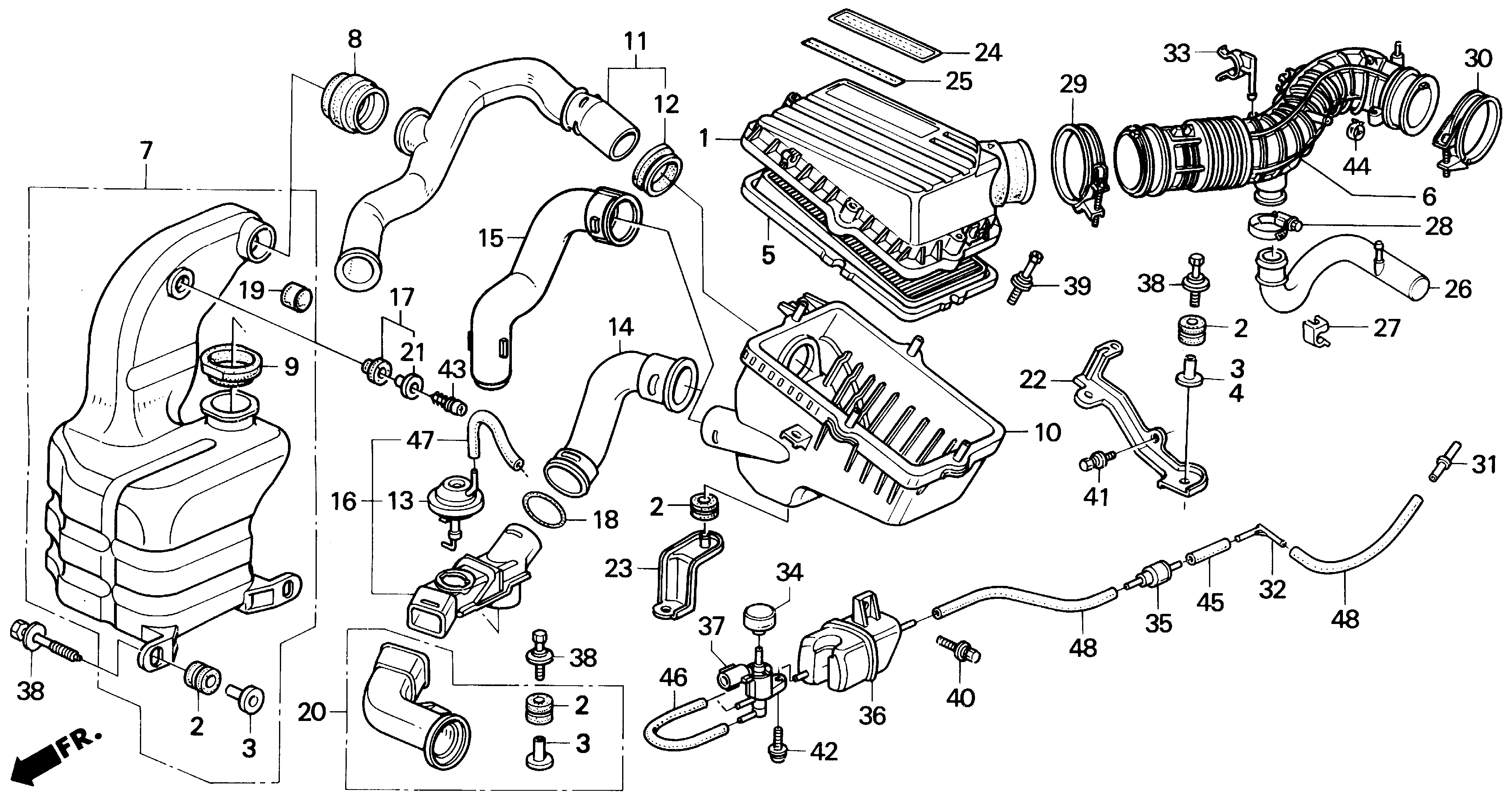 Diagram AIR CLEANER for your 1990 Honda Accord Coupe 2.2L MT EX 