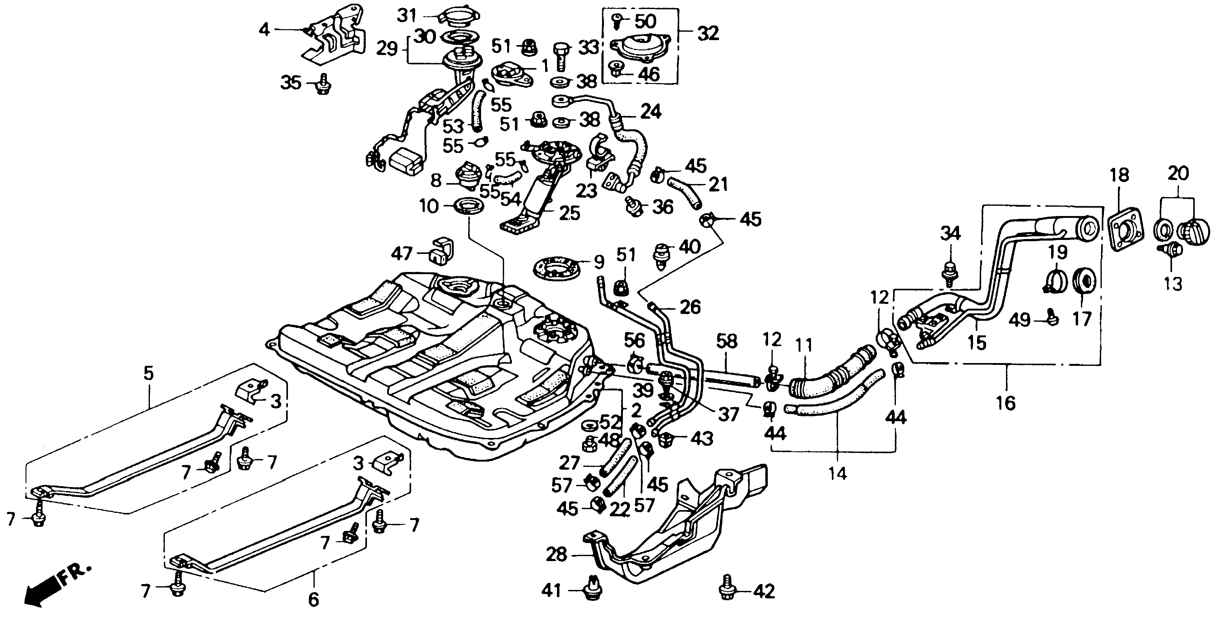 Diagram FUEL TANK for your 2002 Honda Civic   