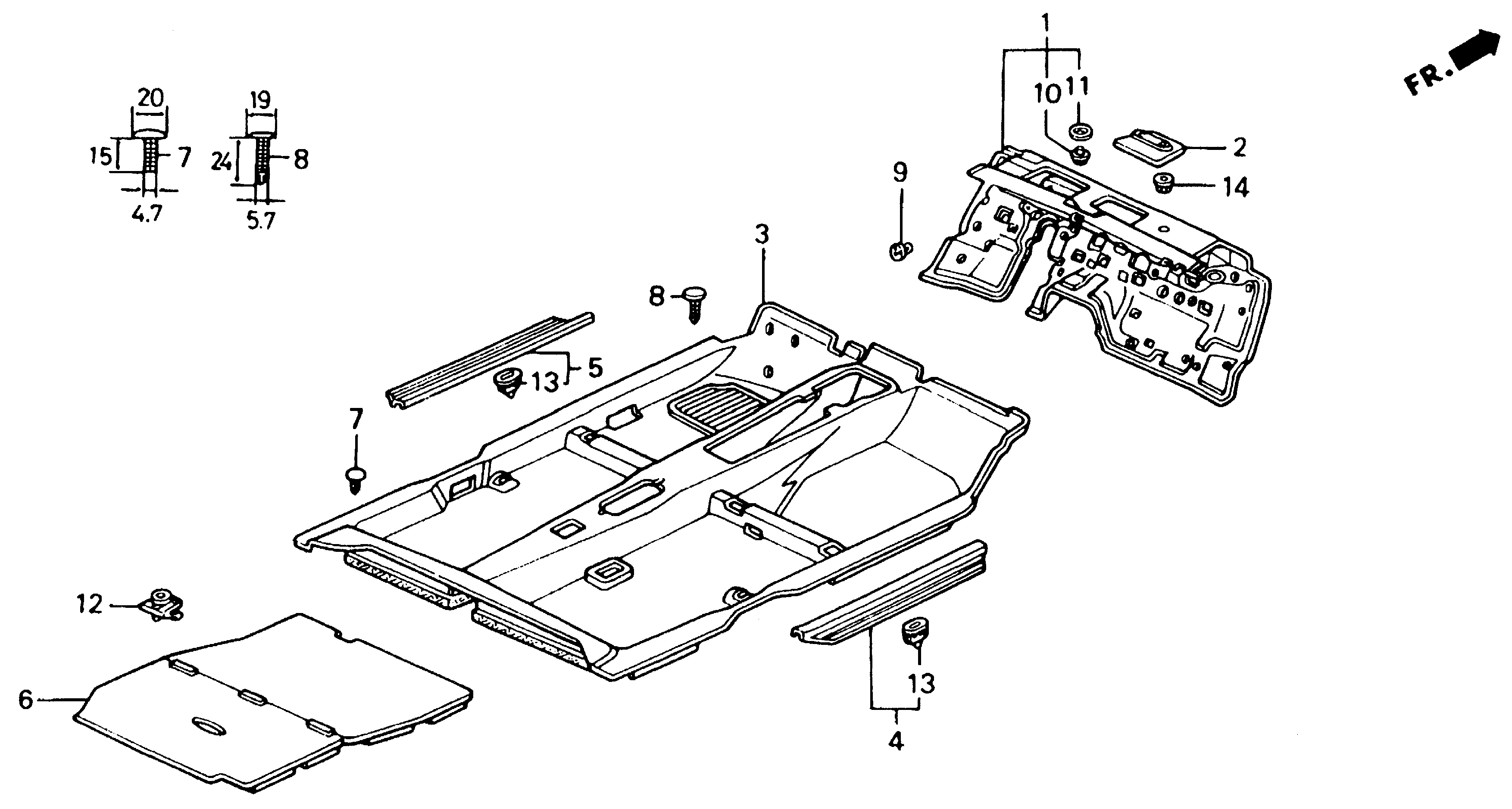 Diagram FLOOR MAT for your 1983 Honda Civic Hatchback   