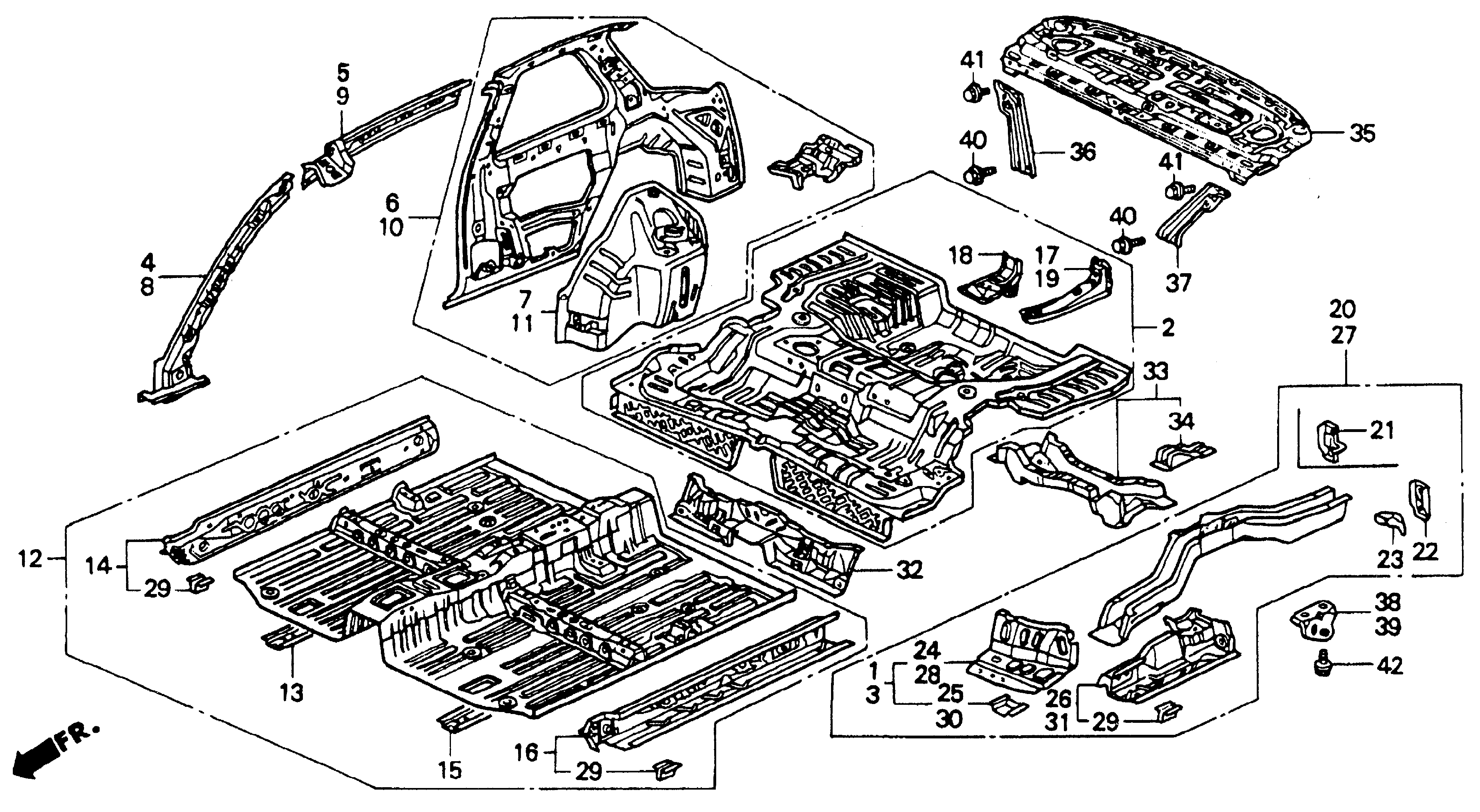 Diagram INNER PANEL for your 1990 Honda Accord Coupe 2.2L MT LX 