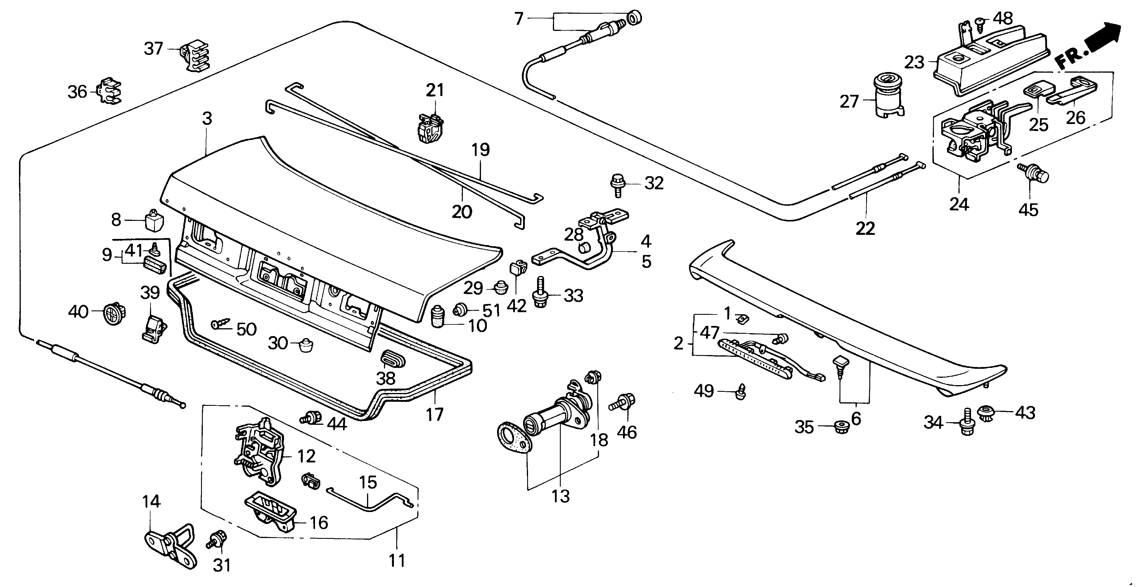 Diagram TRUNK LID for your 1990 Honda Accord Coupe 2.2L MT LX 