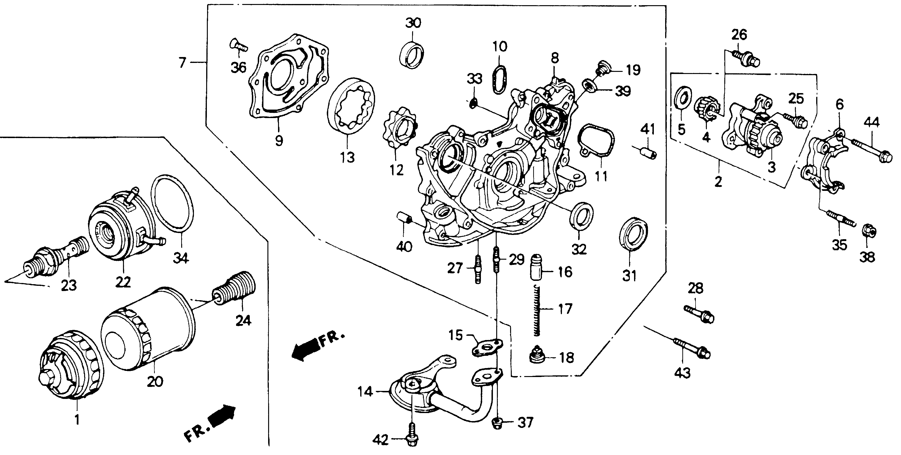 Diagram OIL PUMP@OIL STRAINER for your Honda