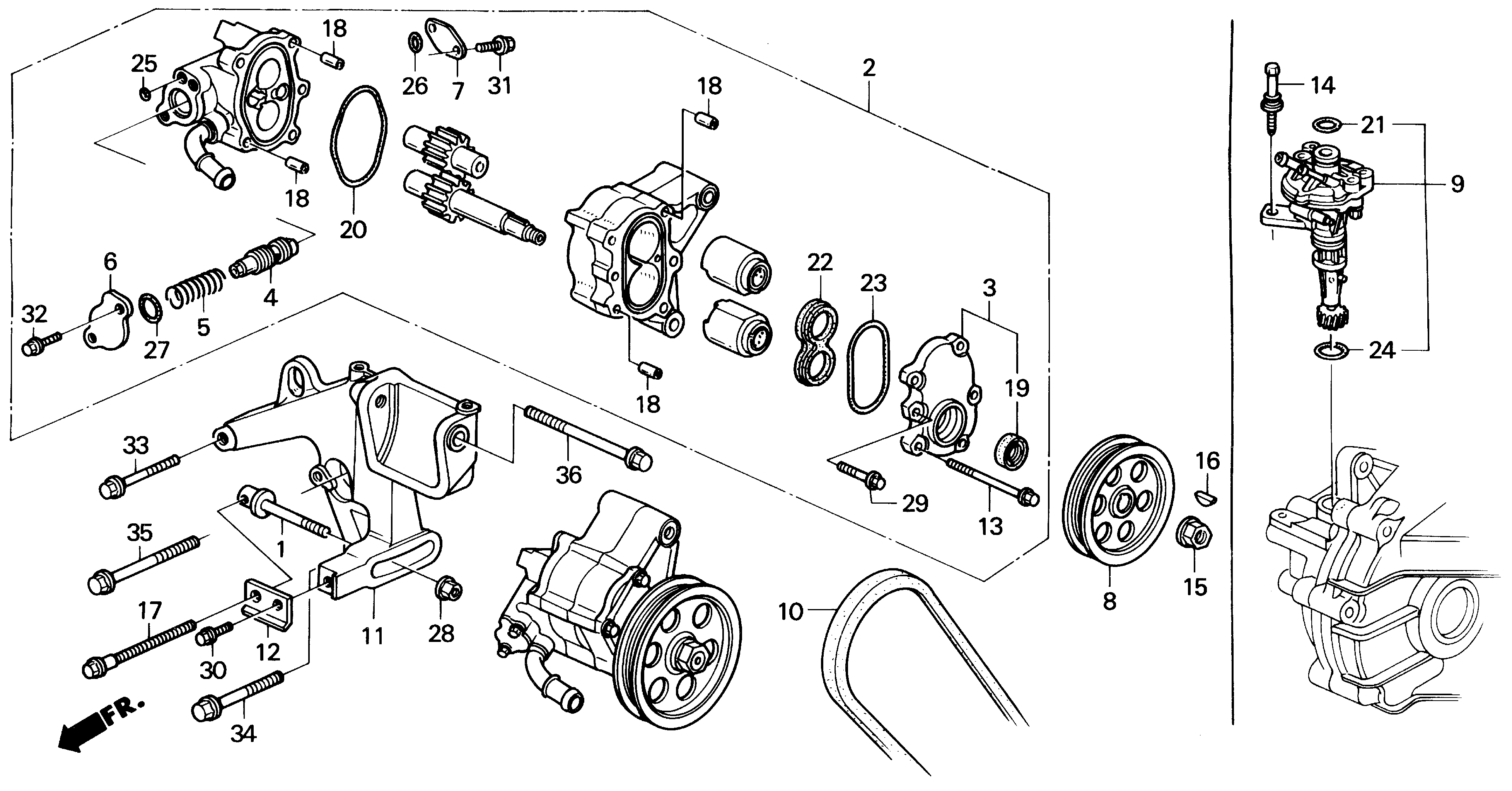 Honda Accord Coupe Belt, power steering pump (bando). Emissions - 56992 ...