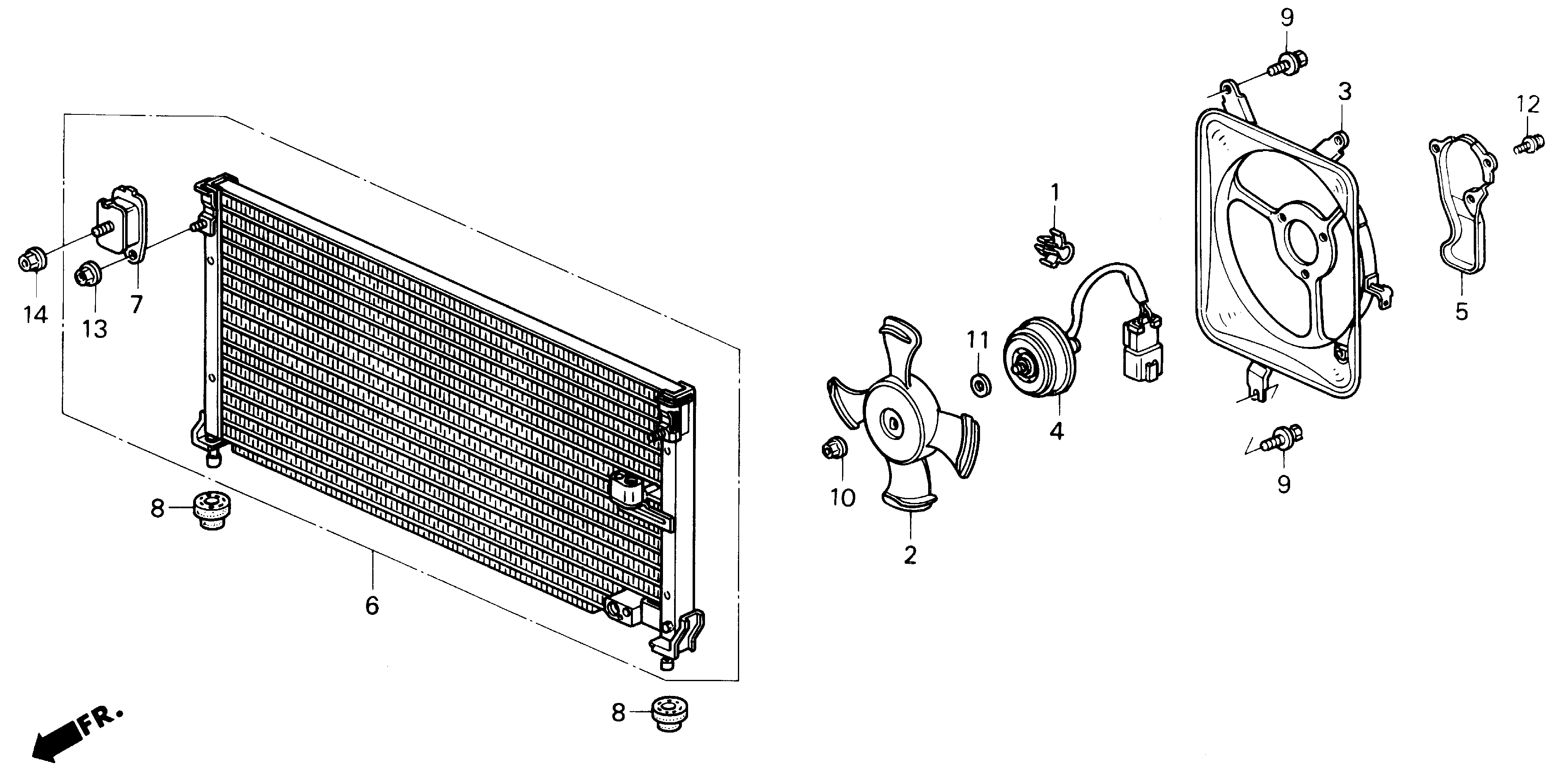 Diagram AIR CONDITIONER (CONDENSER) for your 1992 Honda Accord Coupe   