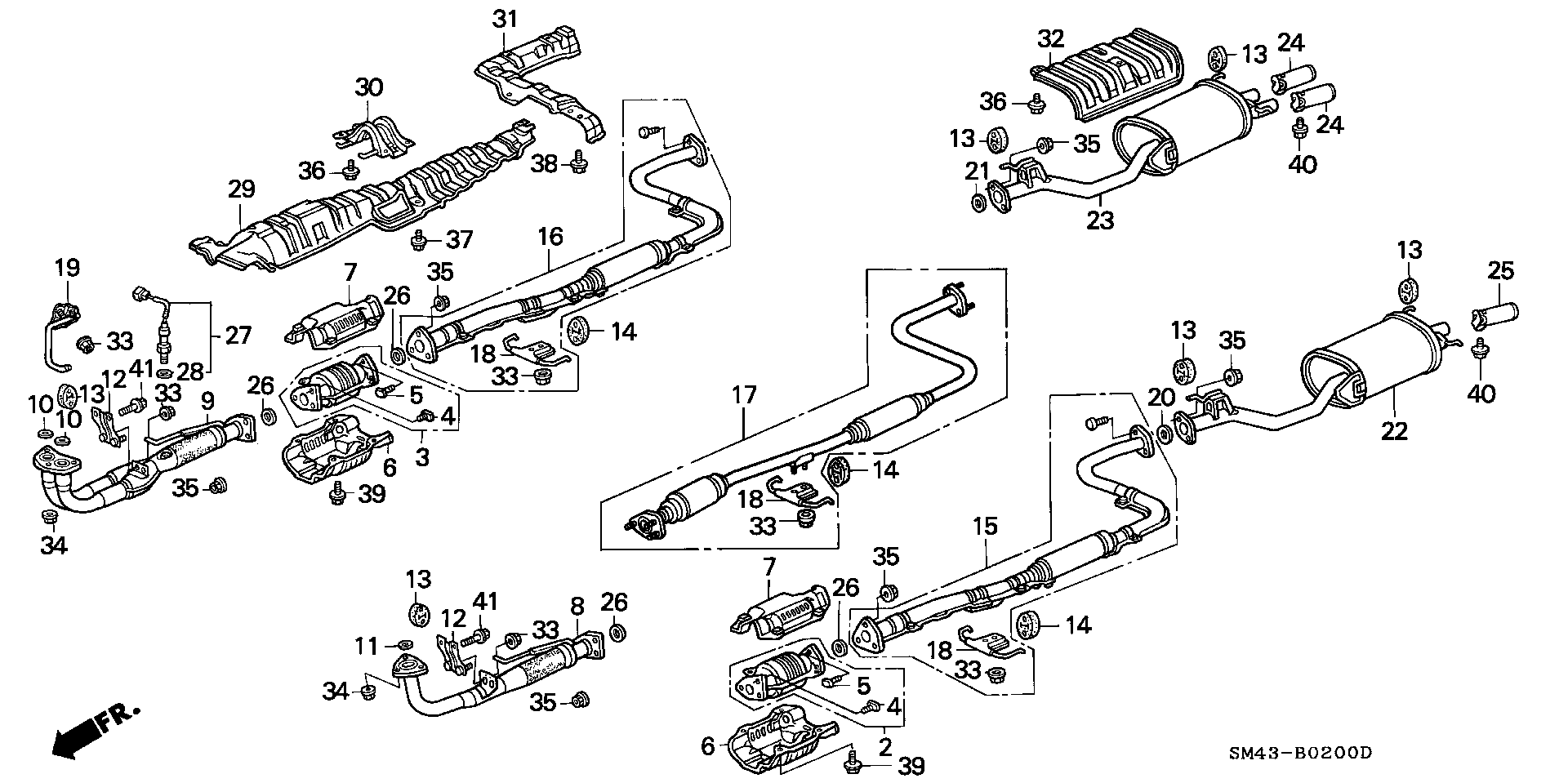 Diagram EXHAUST SYSTEM for your Honda