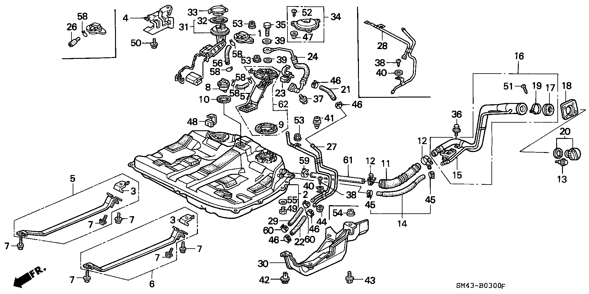 Diagram FUEL TANK for your 1990 Honda Accord   