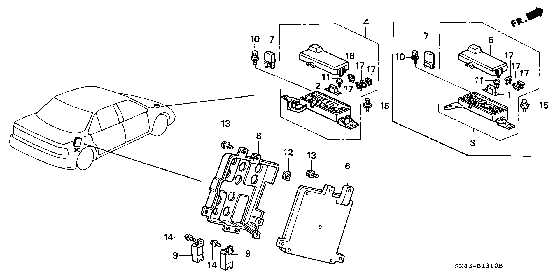 Diagram CONTROL UNIT (A.L.B.) for your Honda