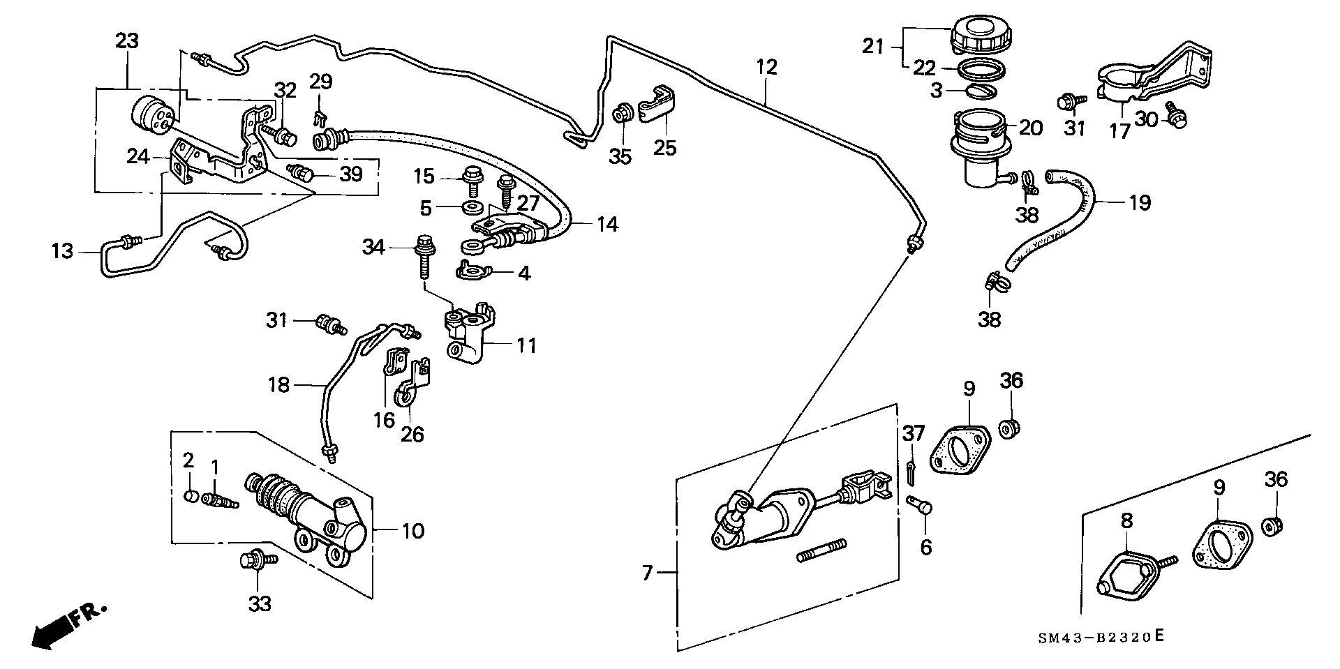 Diagram CLUTCH MASTER CYLINDER for your 1990 Honda Accord   