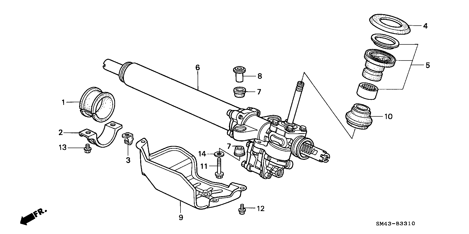 Diagram P.S. GEAR BOX for your 1990 Honda Accord   