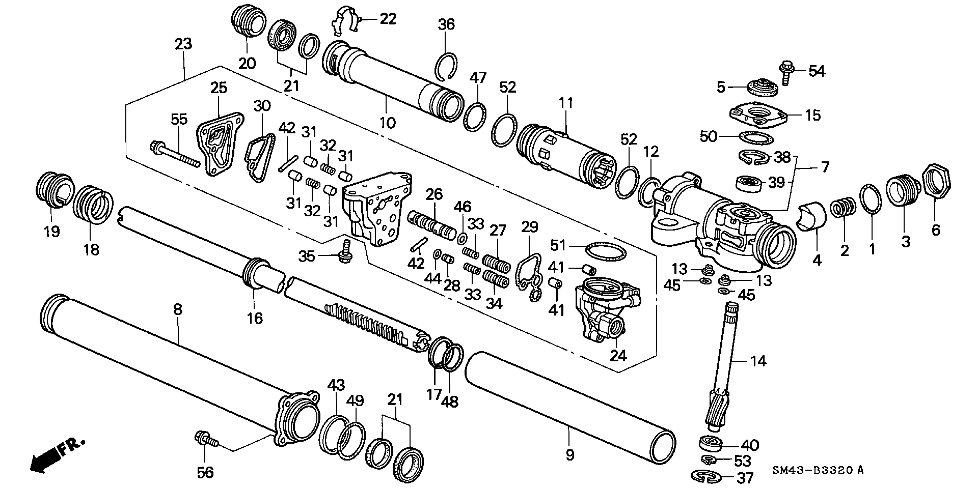 Diagram P.S. GEAR BOX COMPONENTS for your Honda Accord  