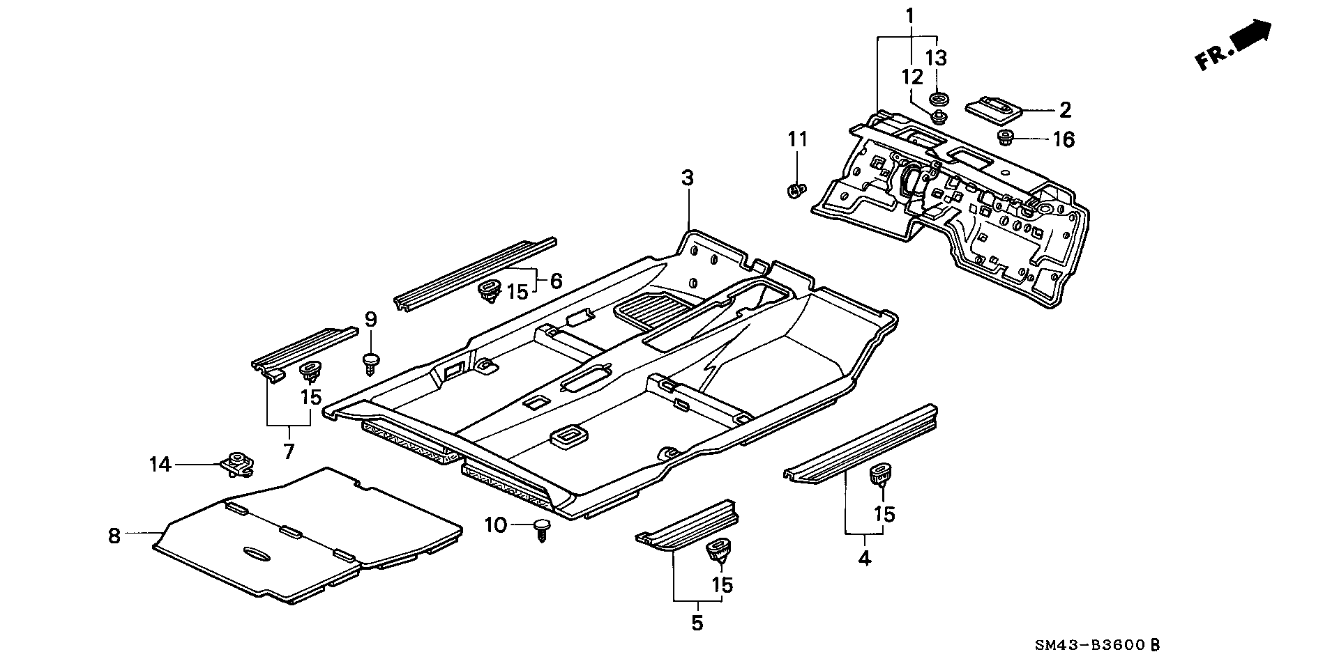 Diagram FLOOR MAT for your Honda Accord  