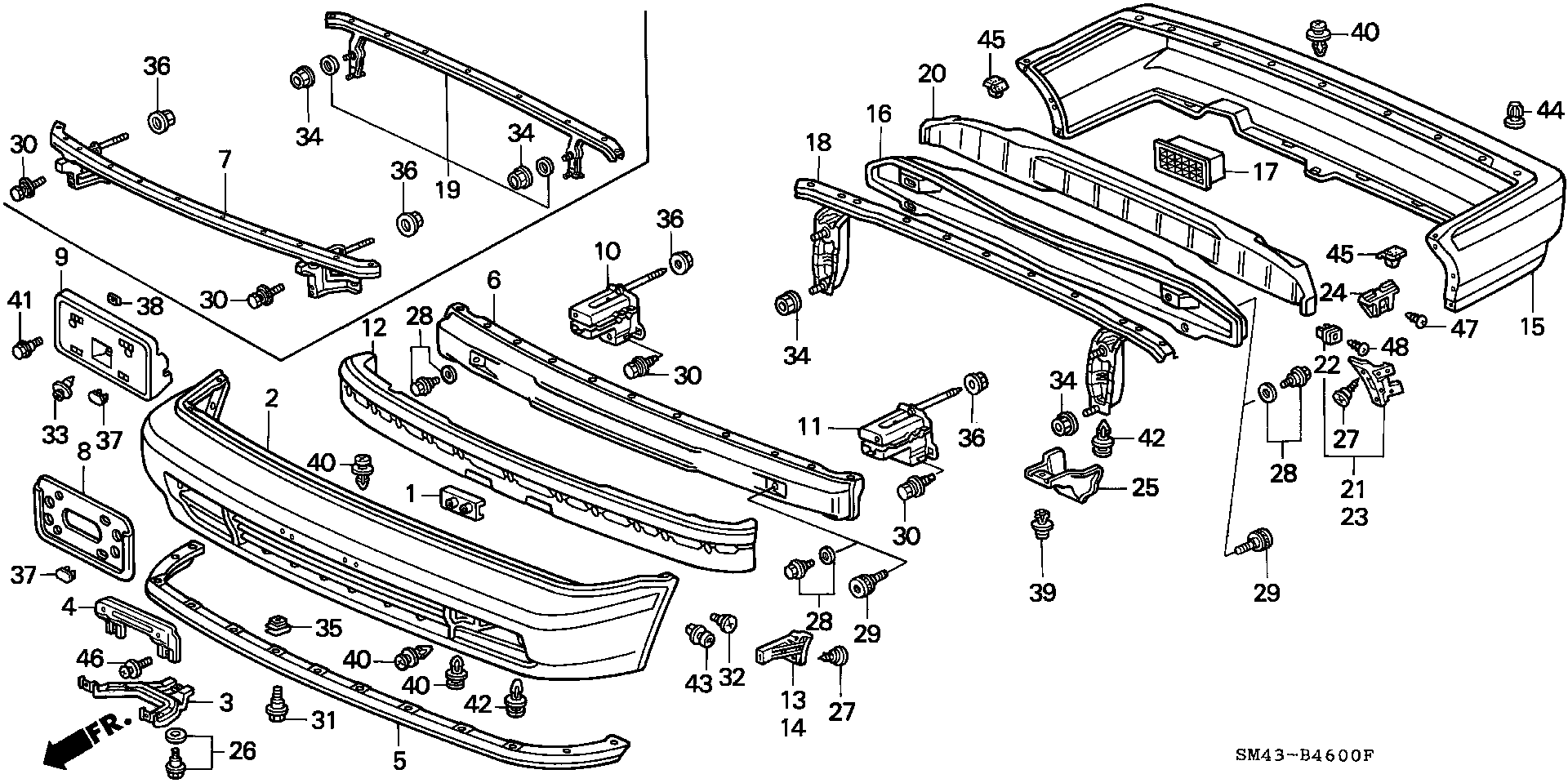 Diagram BUMPER for your Honda