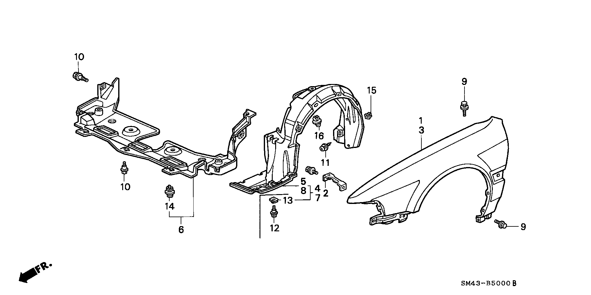 Full size assembly image of FRONT FENDERS (1/1)