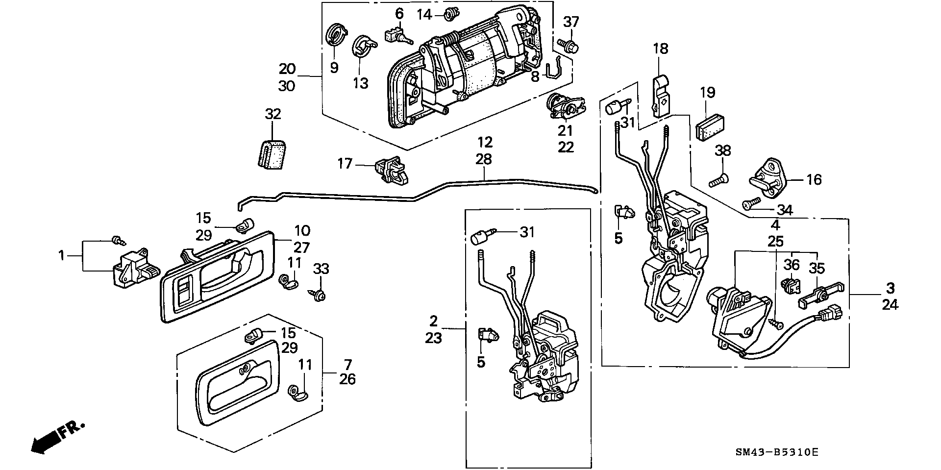 Diagram FRONT DOOR LOCKS for your 2005 Honda Accord Coupe   