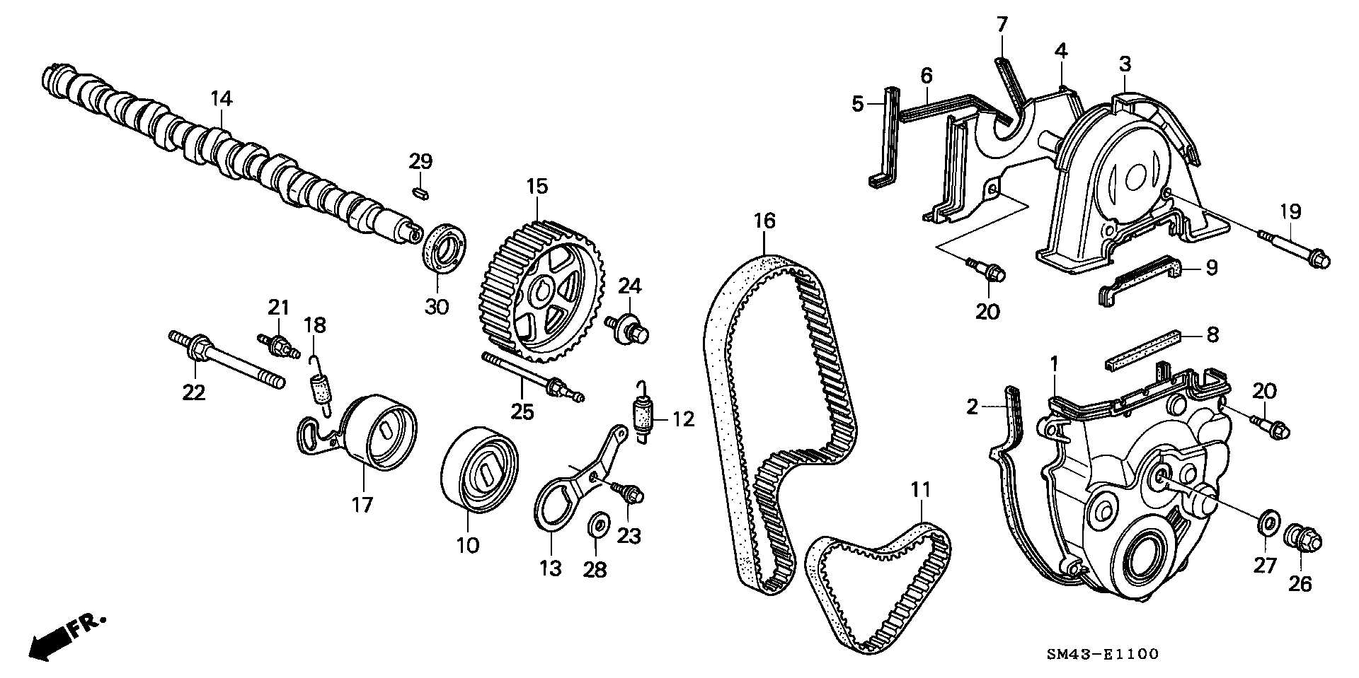 Diagram CAMSHAFT@TIMING BELT for your Honda