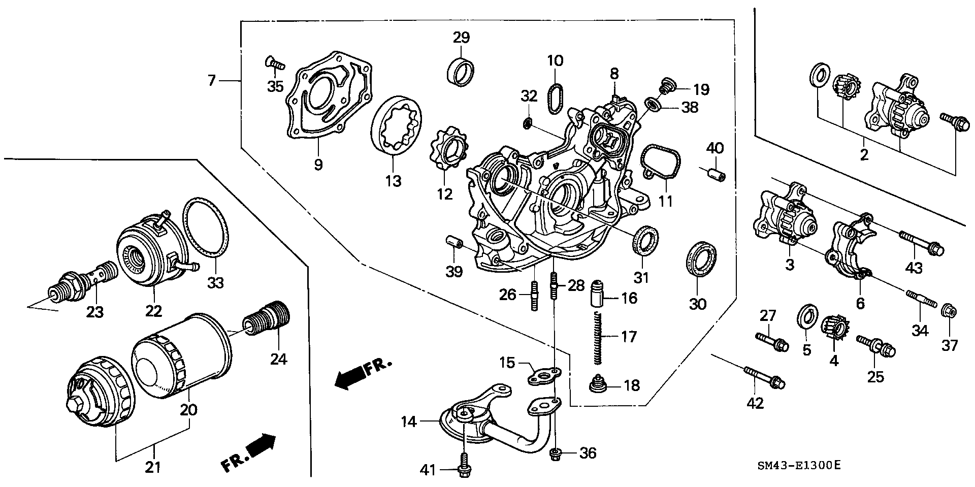 Diagram OIL PUMP@OIL STRAINER for your 1993 Honda Civic Coupe   