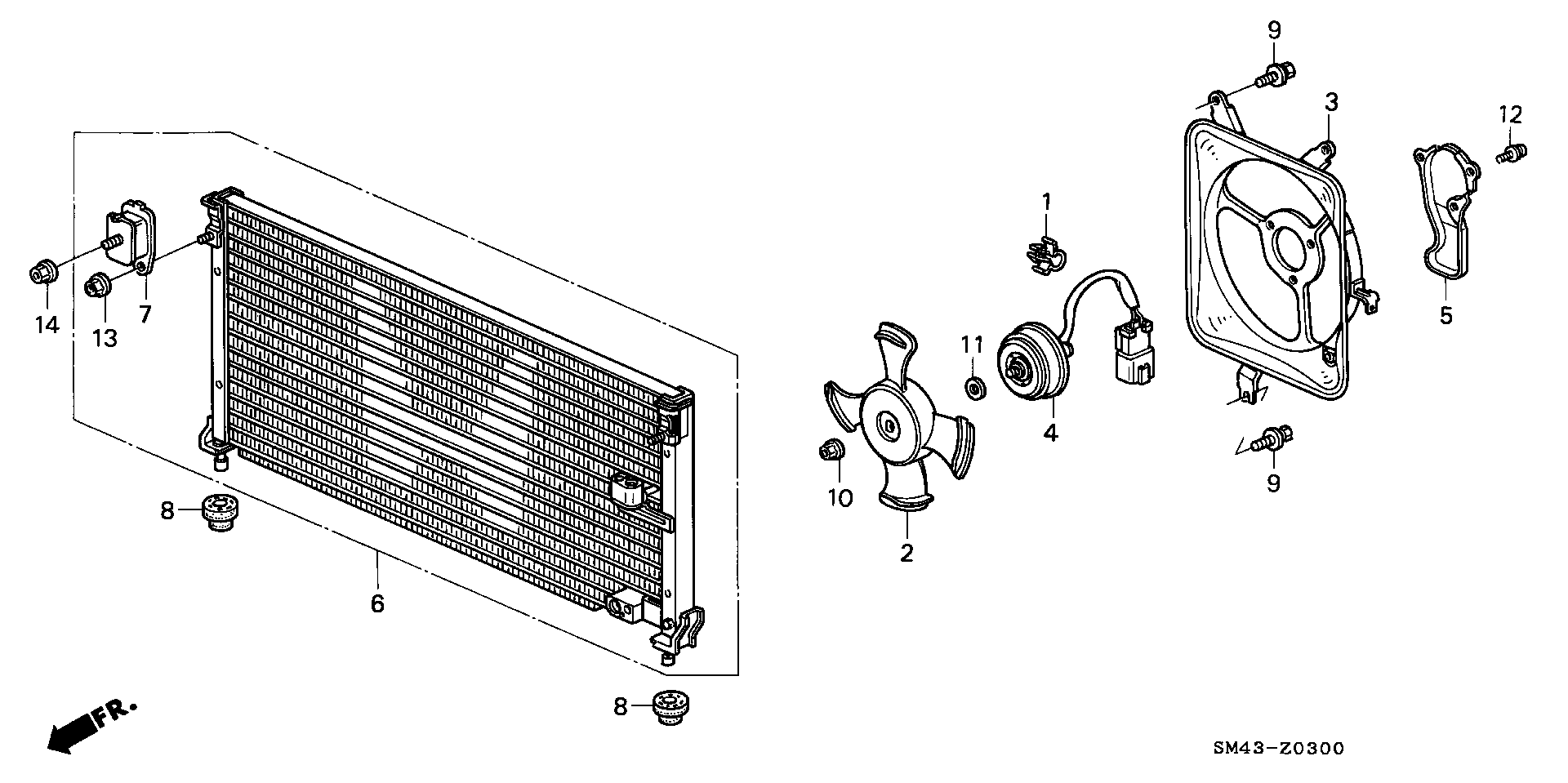 Diagram AIR CONDITIONER (CONDENSER) for your 1990 Honda Accord   