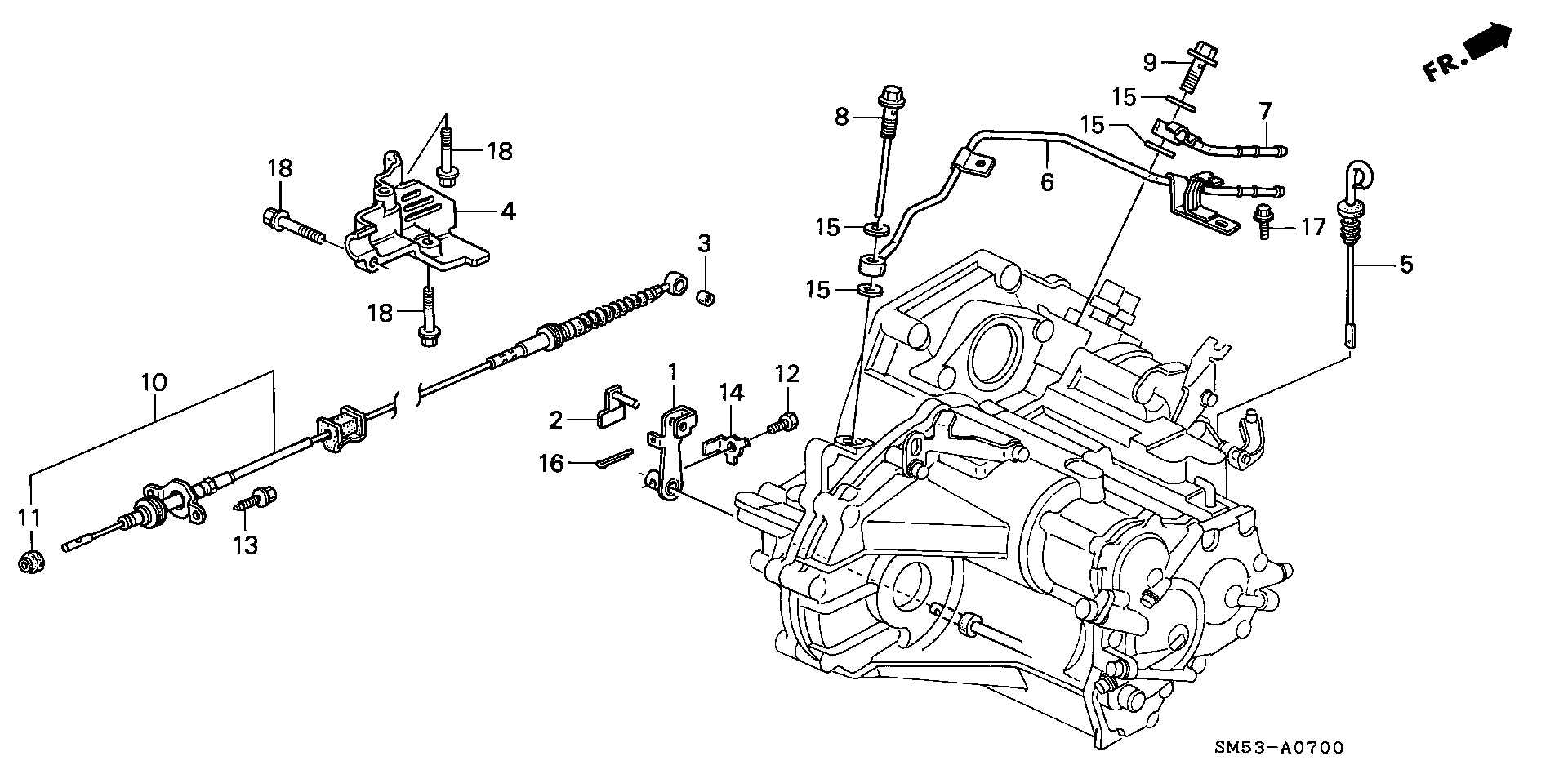 Honda Accord Wagon Lever, control. Transmission, wire - 24412-PT0-900 ...