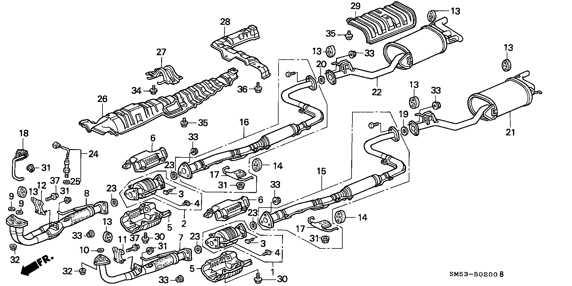 Diagram EXHAUST SYSTEM for your Honda