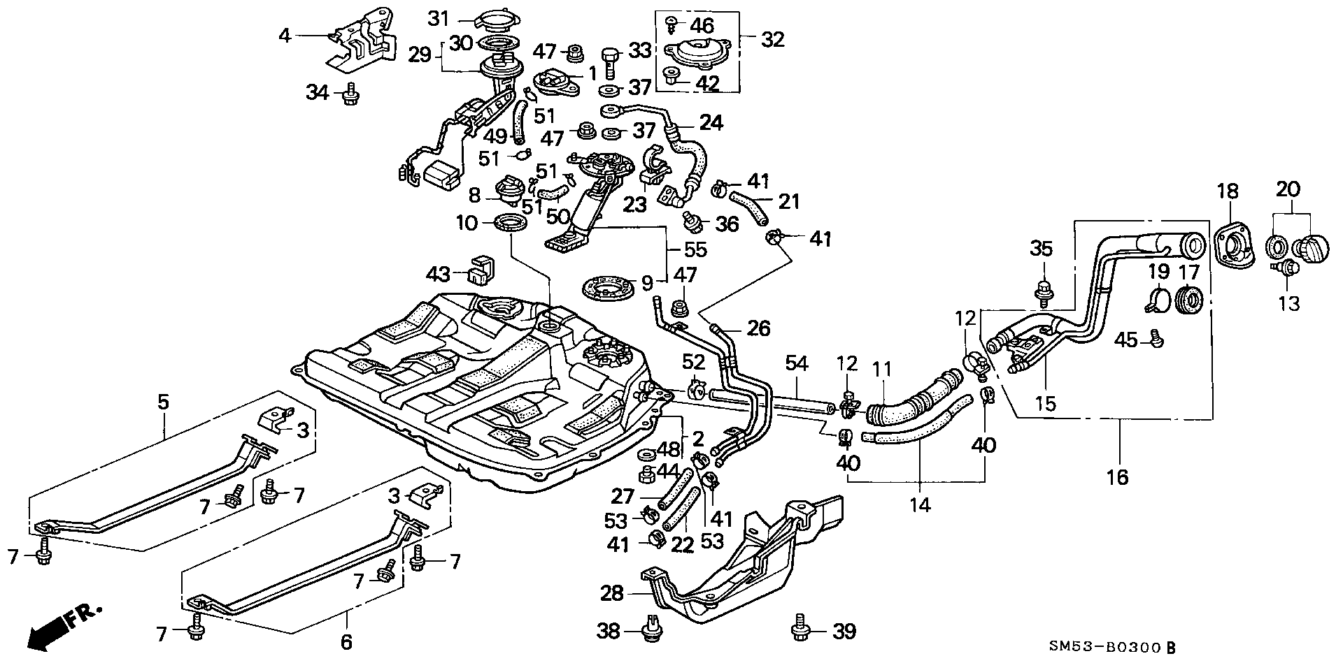 Diagram FUEL TANK for your 1994 Honda Accord Coupe 2.2L MT LX 