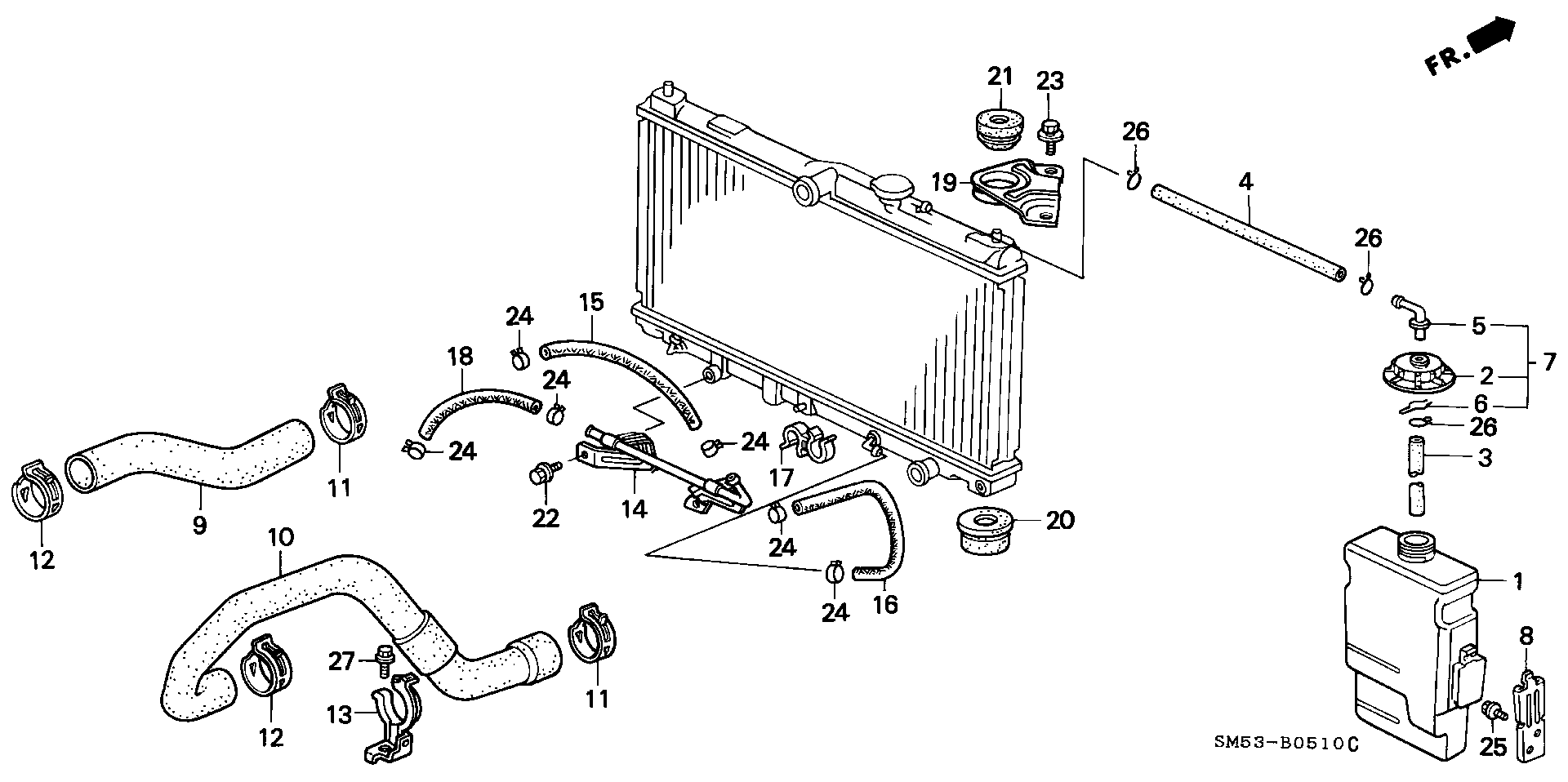 Diagram RADIATOR HOSE for your Honda