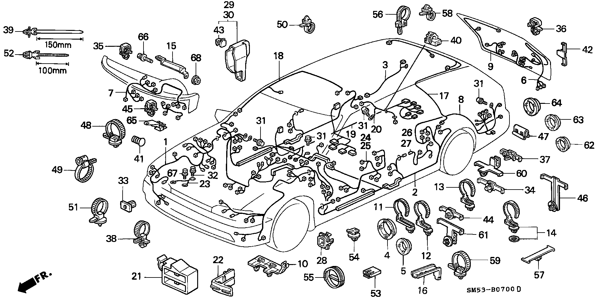 Diagram WIRE HARNESS for your Honda