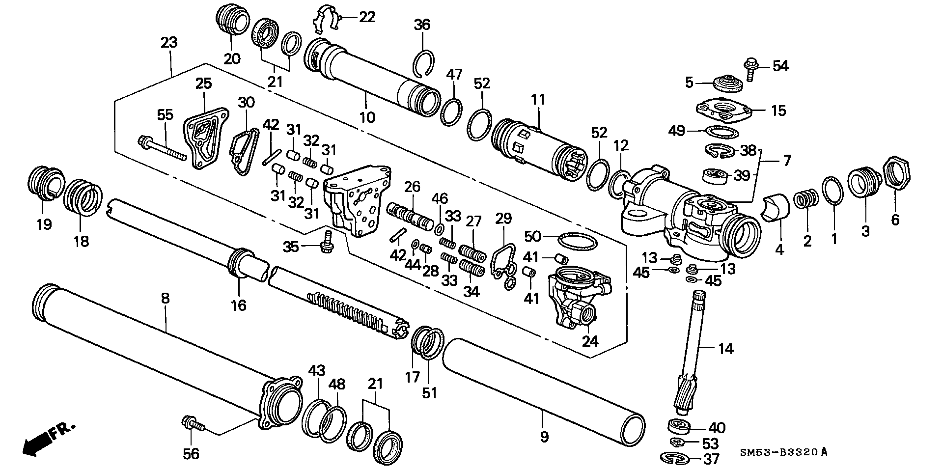 Diagram P.S. GEAR BOX COMPONENTS for your 2009 Honda Accord   