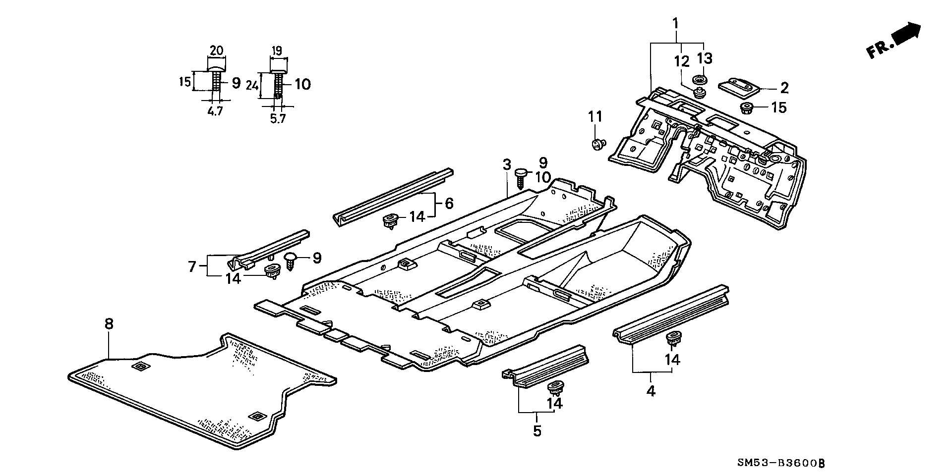 Diagram FLOOR MAT for your Honda Accord Wagon  