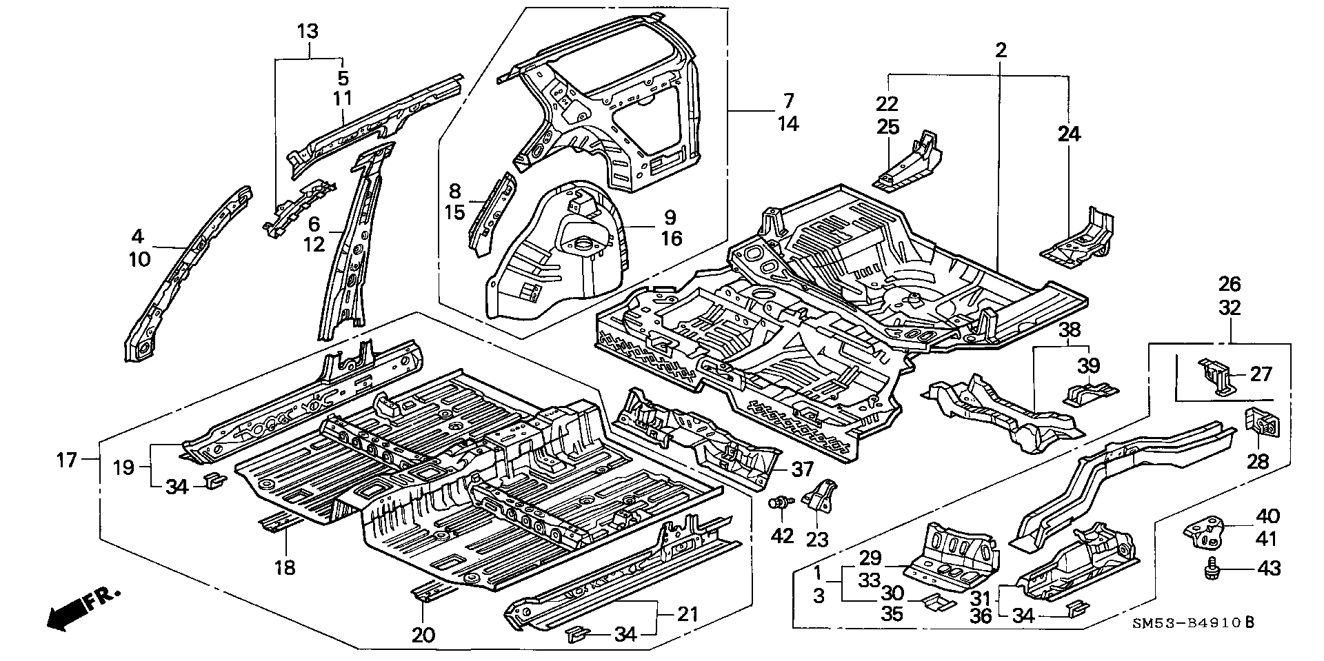 Diagram INNER PANEL for your Honda