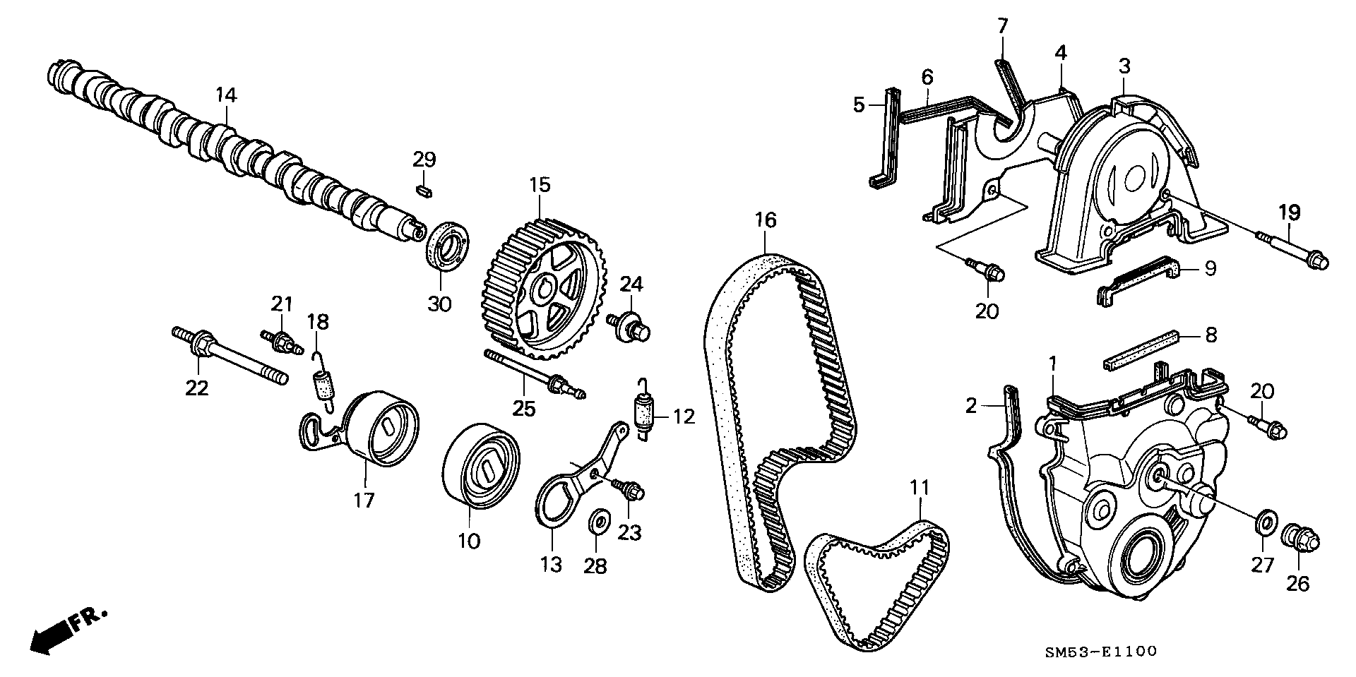 Diagram CAMSHAFT@TIMING BELT for your Honda