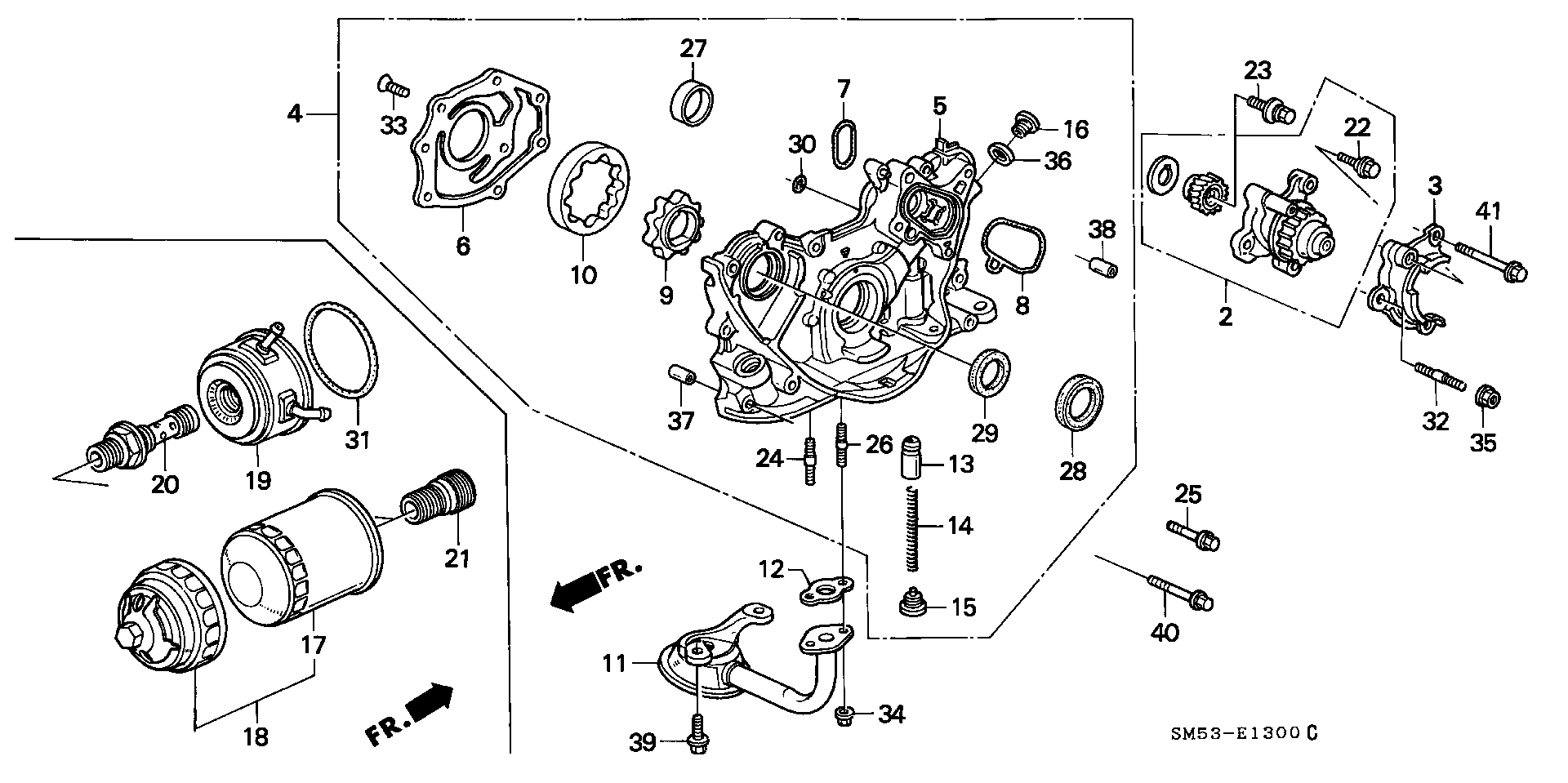 Diagram OIL PUMP@OIL STRAINER for your 1993 Honda Civic Coupe   