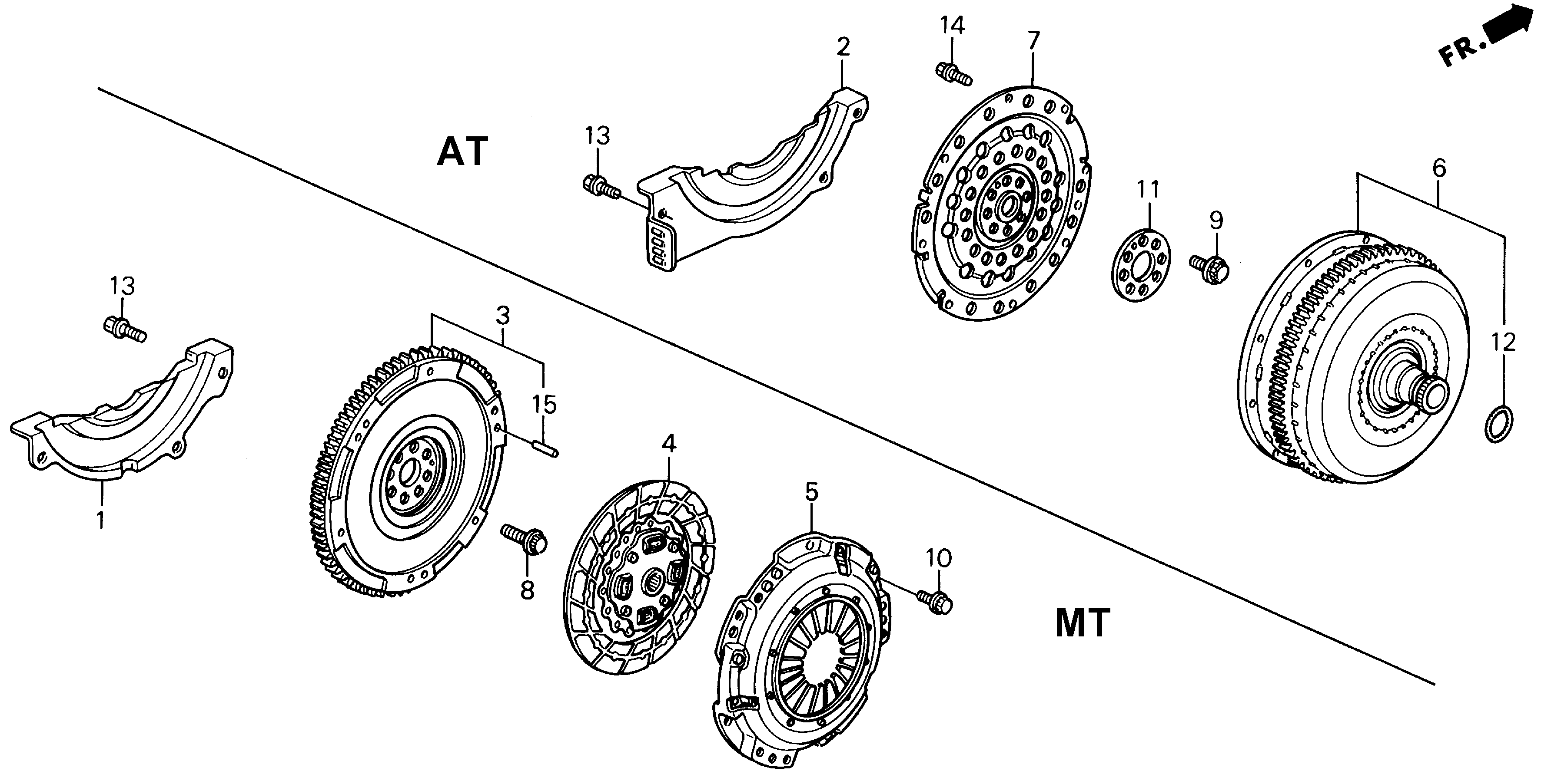 Diagram CLUTCH@TORQUE CONVERTER for your Honda