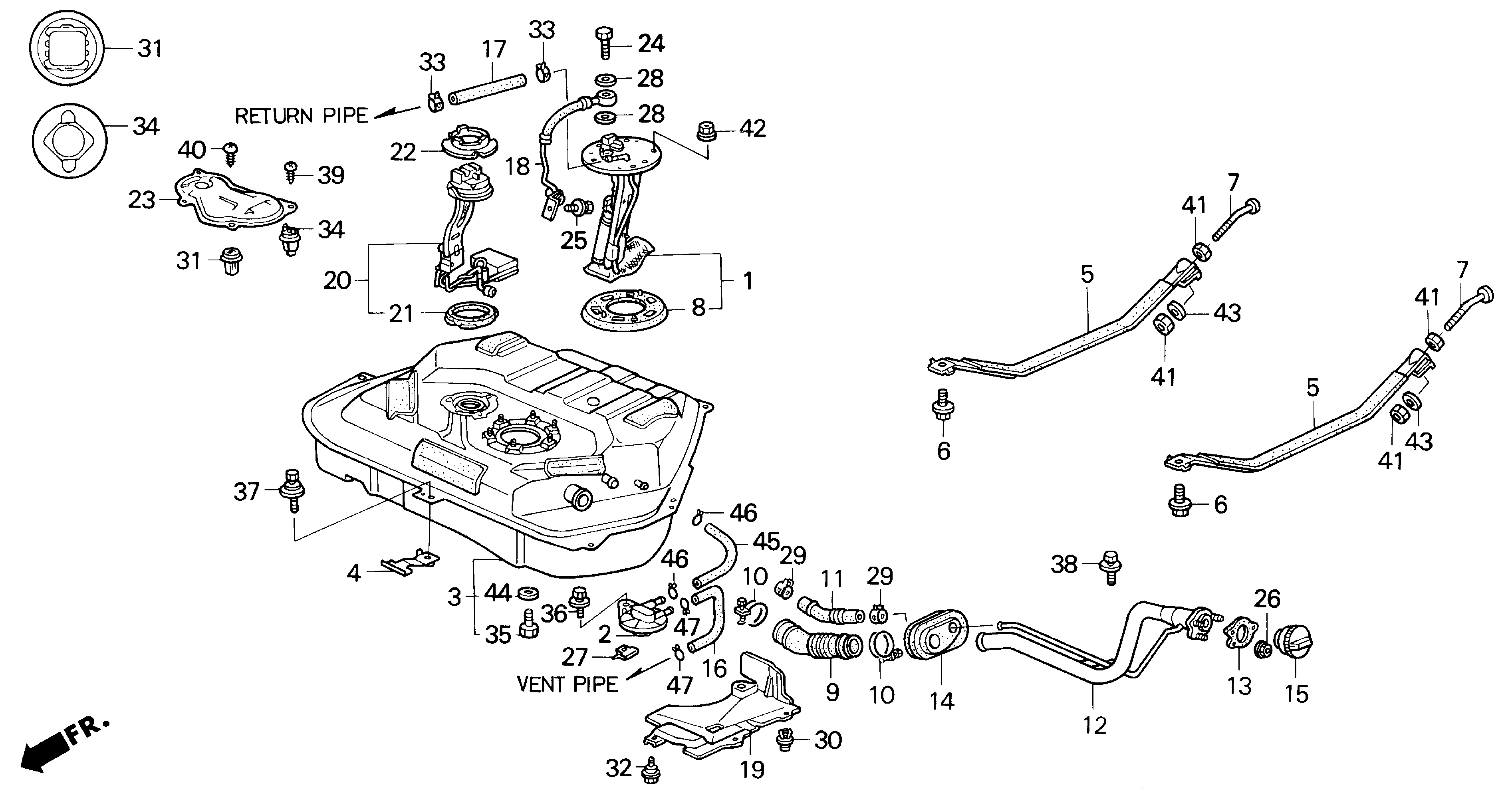 Diagram FUEL TANK for your Honda Del Sol  