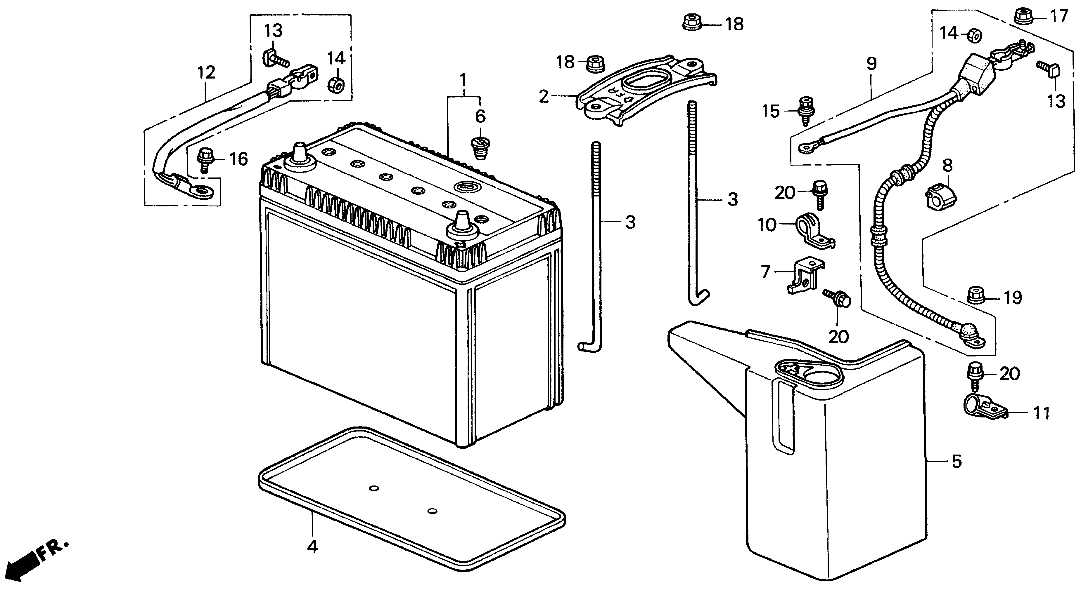 Diagram BATTERY for your Honda Del Sol  