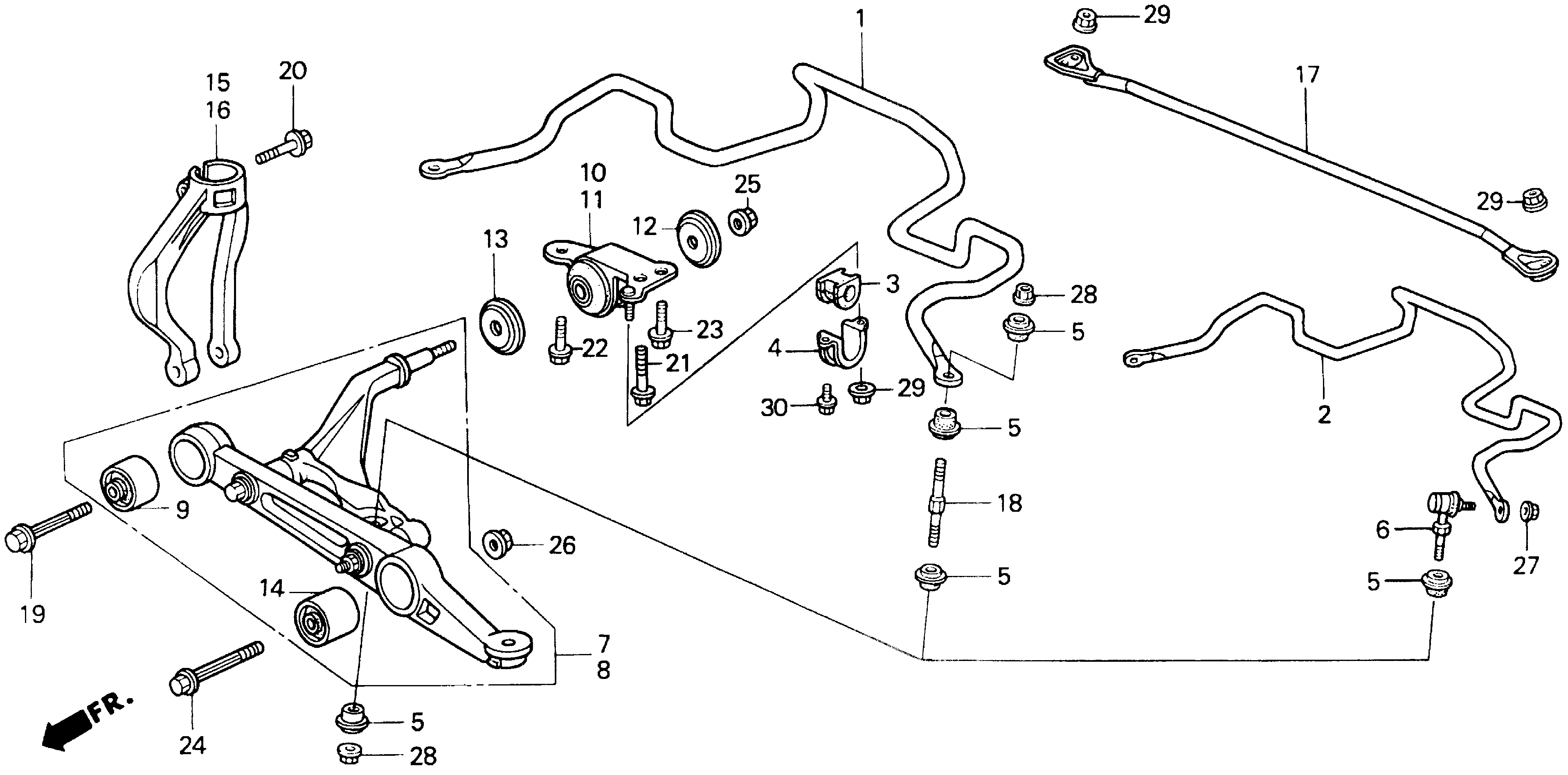 Diagram FRONT LOWER ARM for your 2023 Honda Accord   