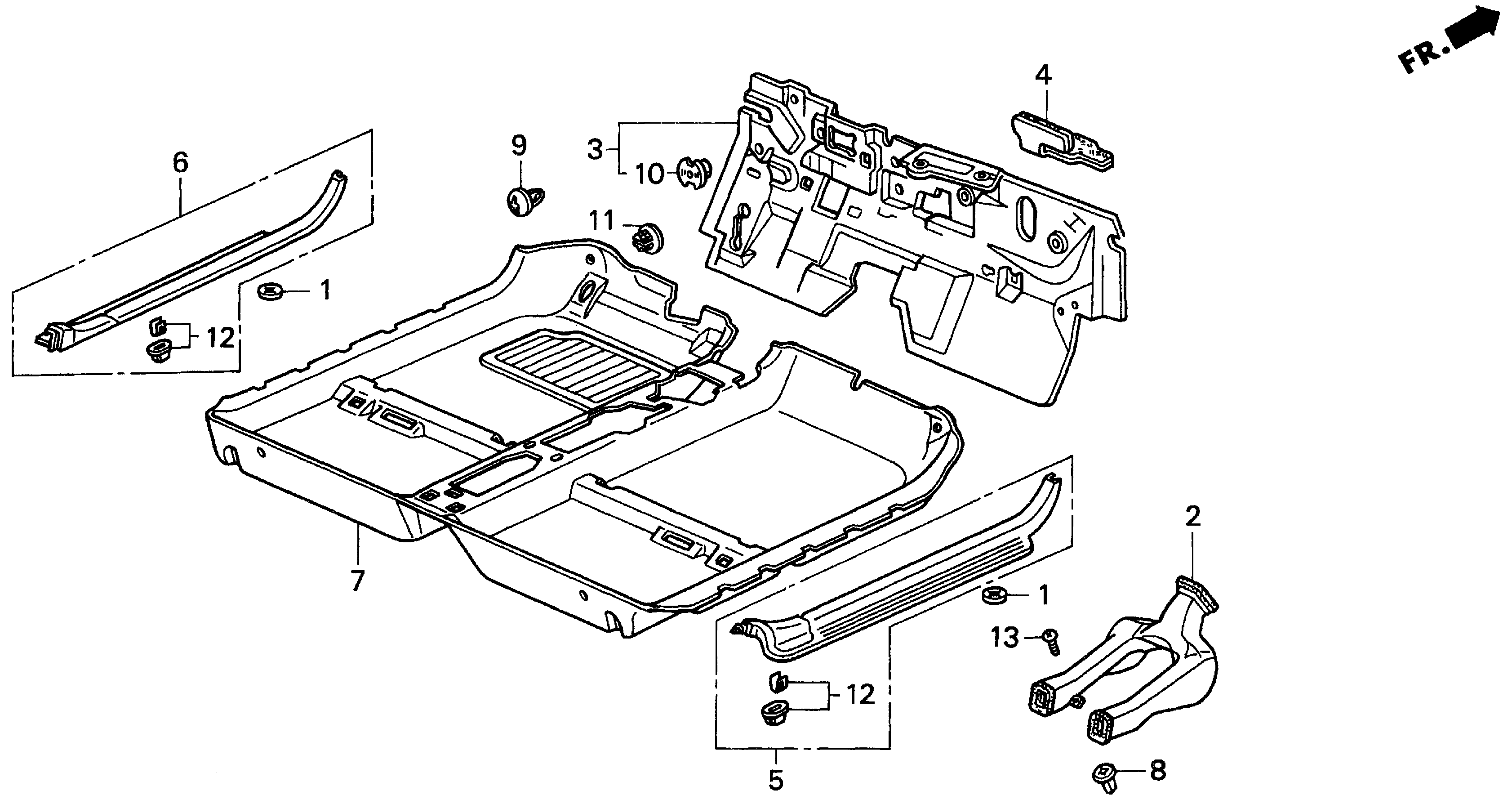 Diagram FLOOR MAT for your 1983 Honda Civic Hatchback   