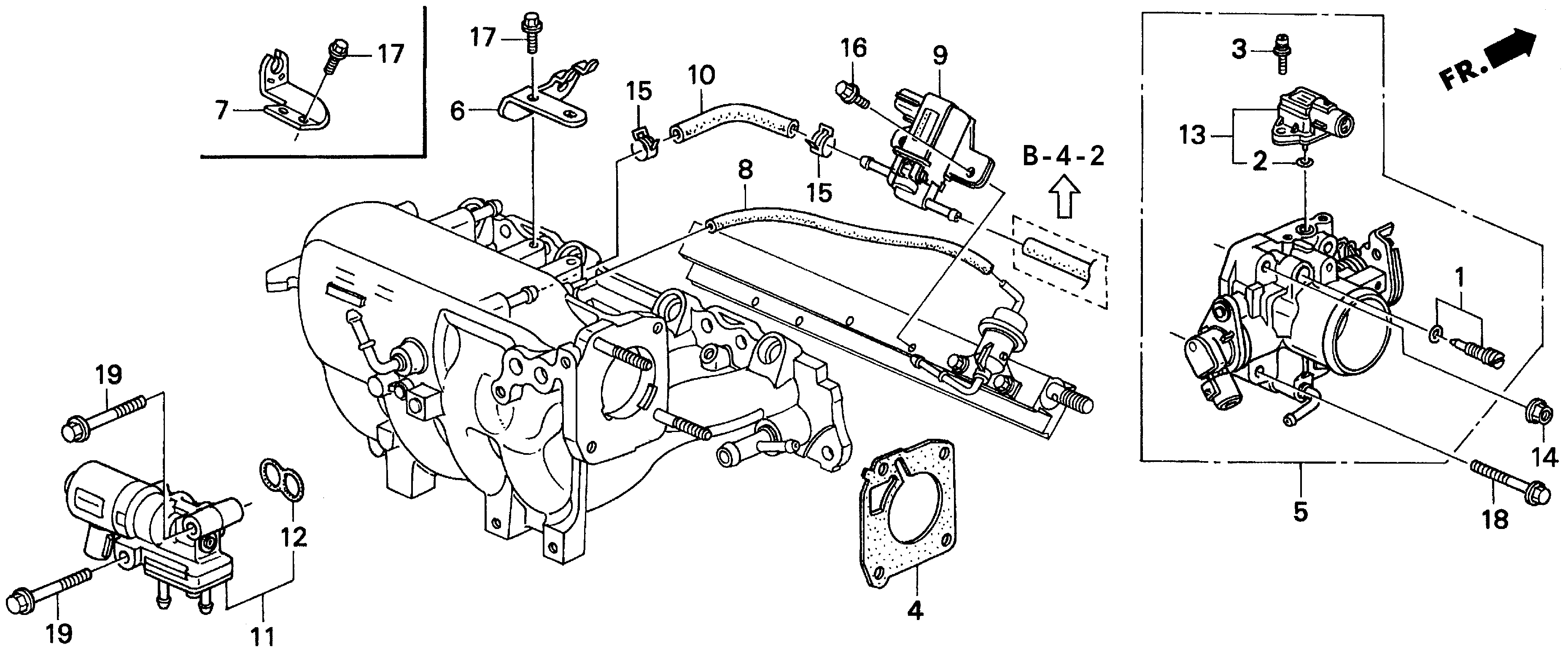 Diagram THROTTLE BODY (4) for your 2010 Honda Pilot   