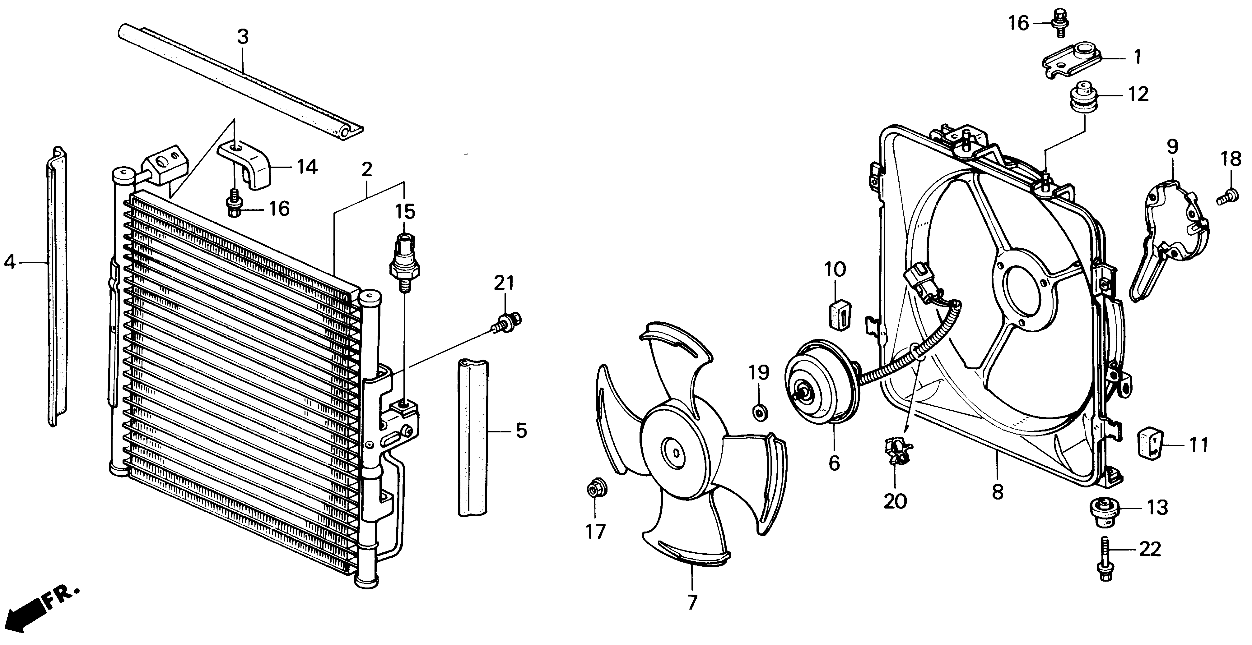 Diagram AIR CONDITIONER (CONDENSER) for your 1990 Honda Accord Coupe 2.2L AT LX 