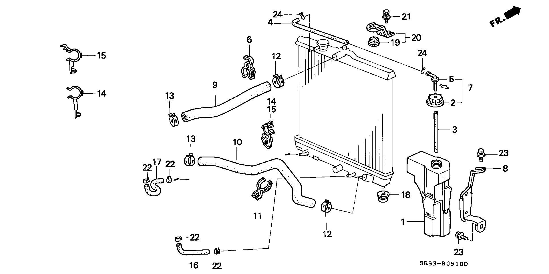 Diagram RADIATOR HOSE for your 2022 Honda Insight   