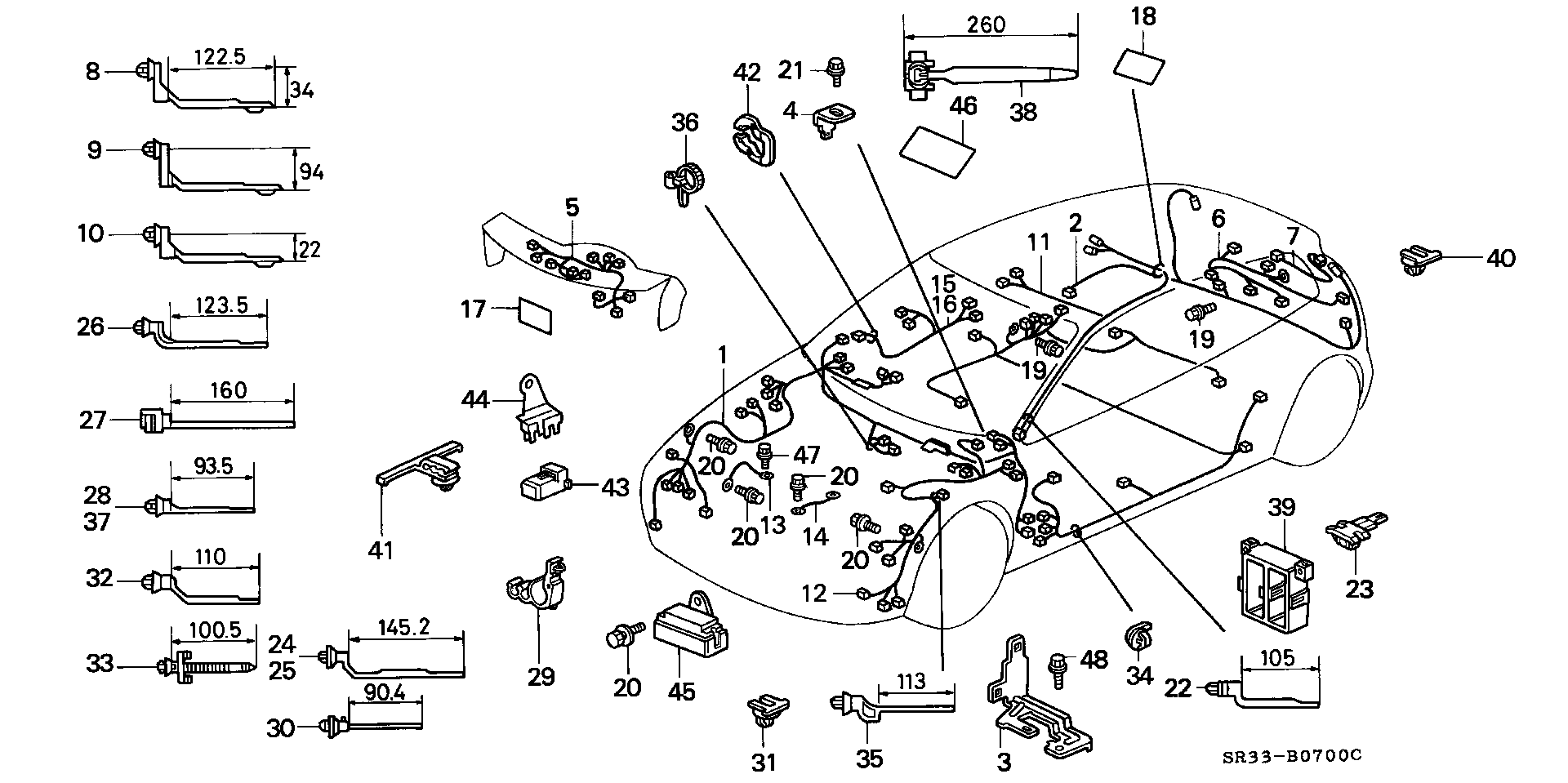 Diagram WIRE HARNESS for your Honda