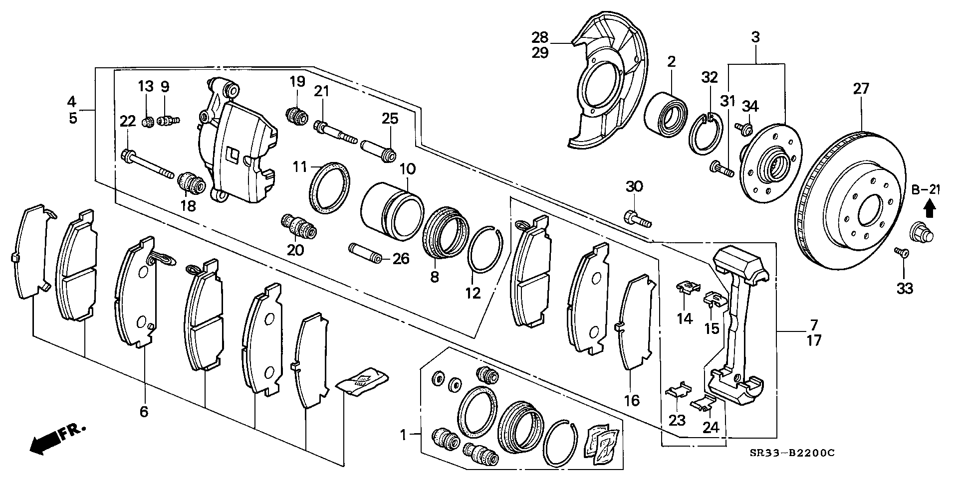 Diagram FRONT BRAKE (1) for your 2018 Honda Civic   