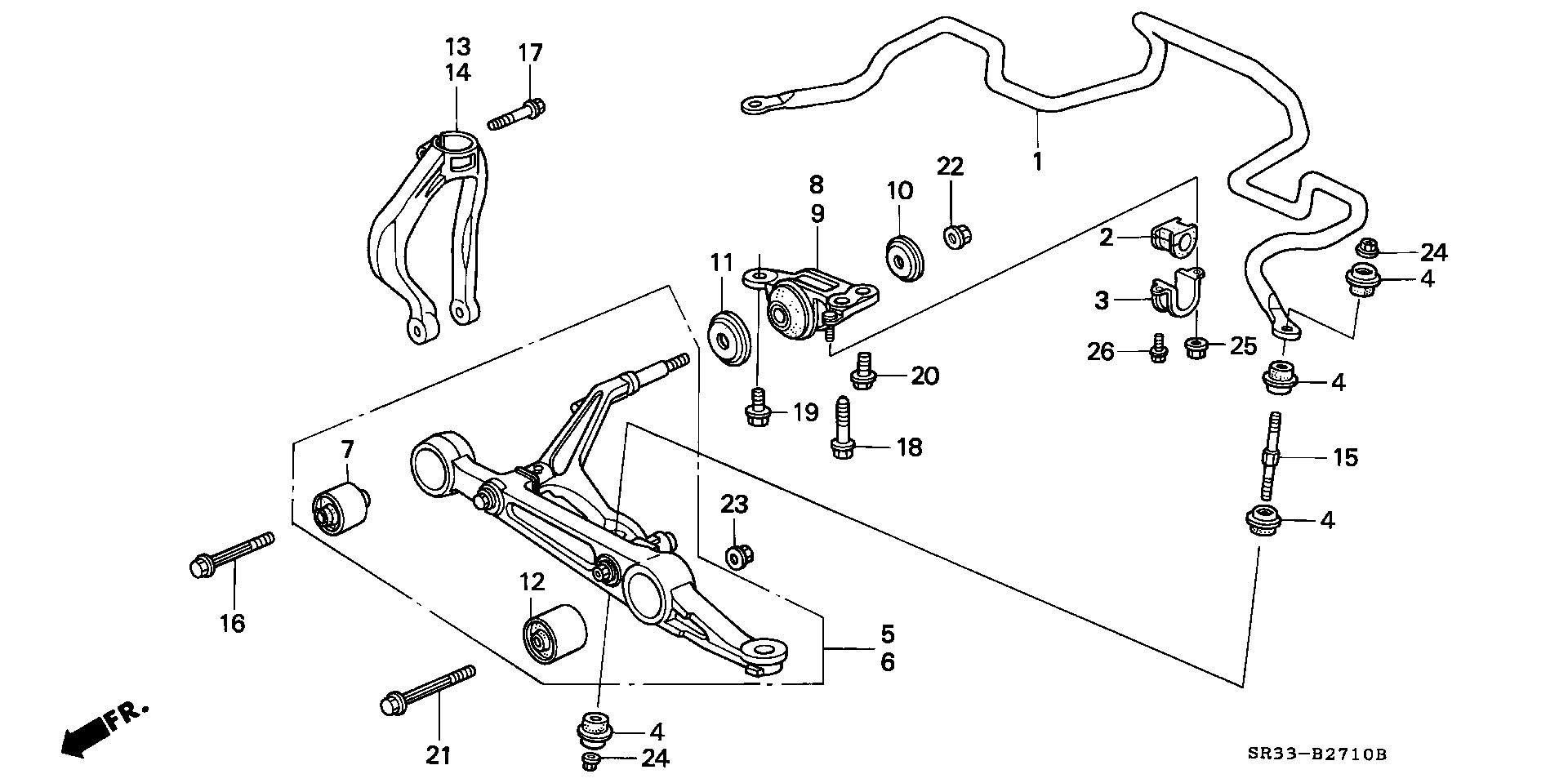 Diagram FRONT LOWER ARM for your 2023 Honda Accord   