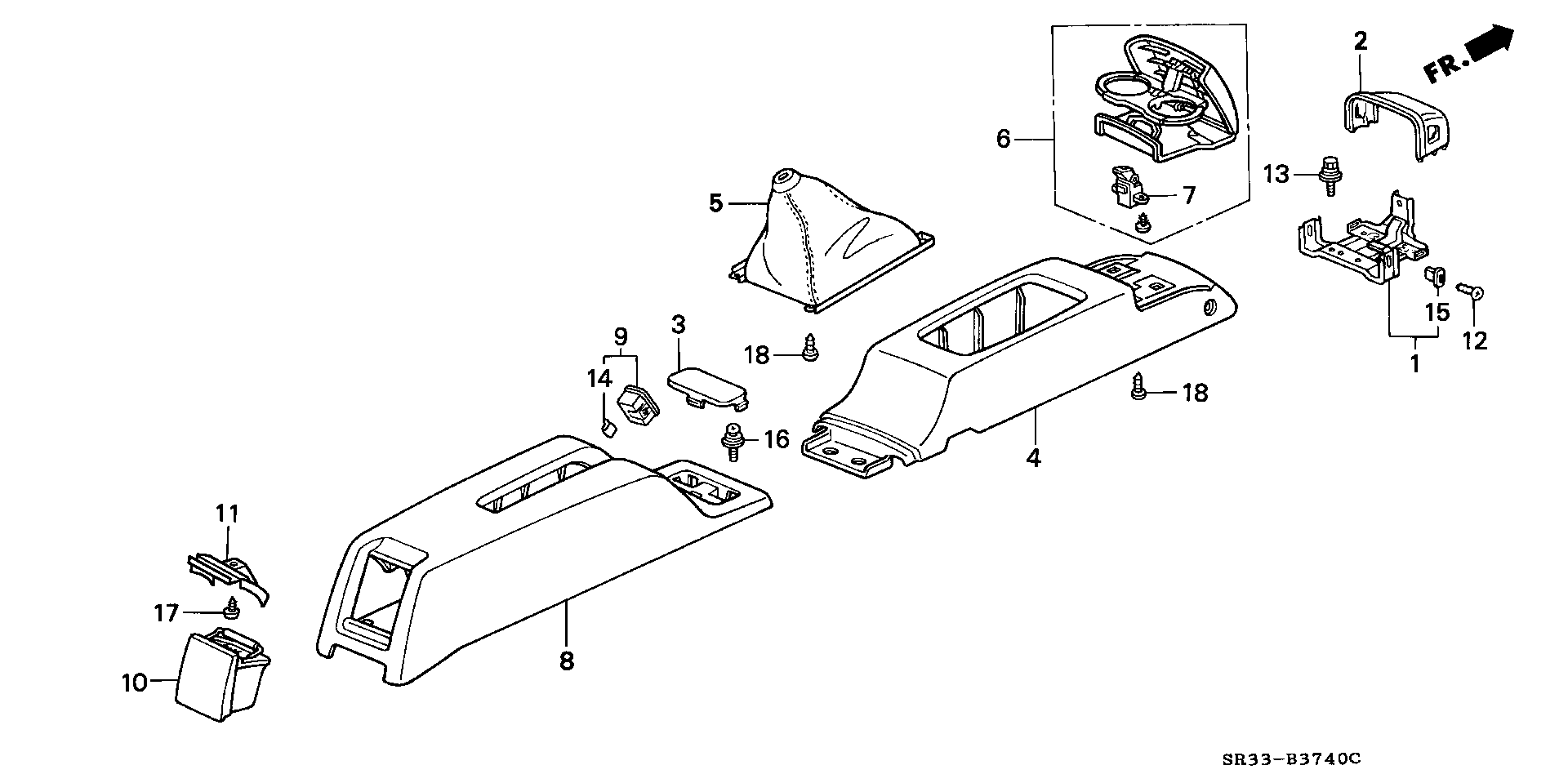 Diagram CONSOLE for your Honda Civic Hatchback  