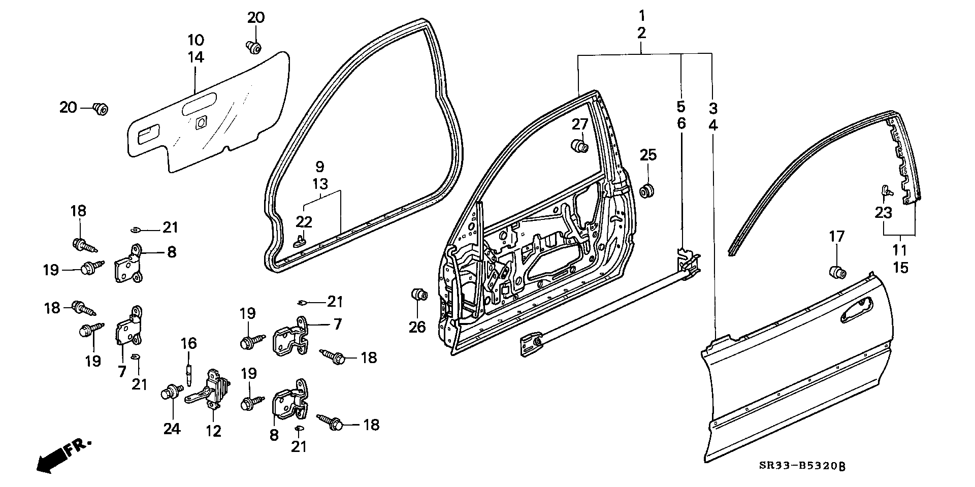 Diagram DOOR PANEL for your Honda