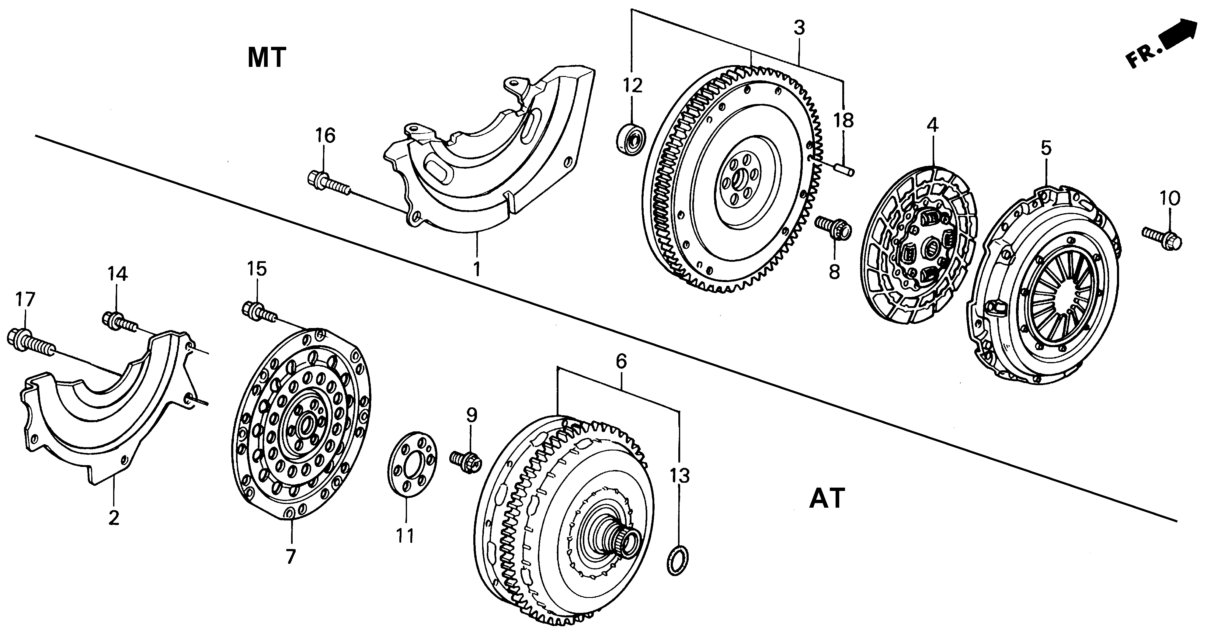 Diagram CLUTCH@TORQUE CONVERTER for your 2022 Honda Civic   