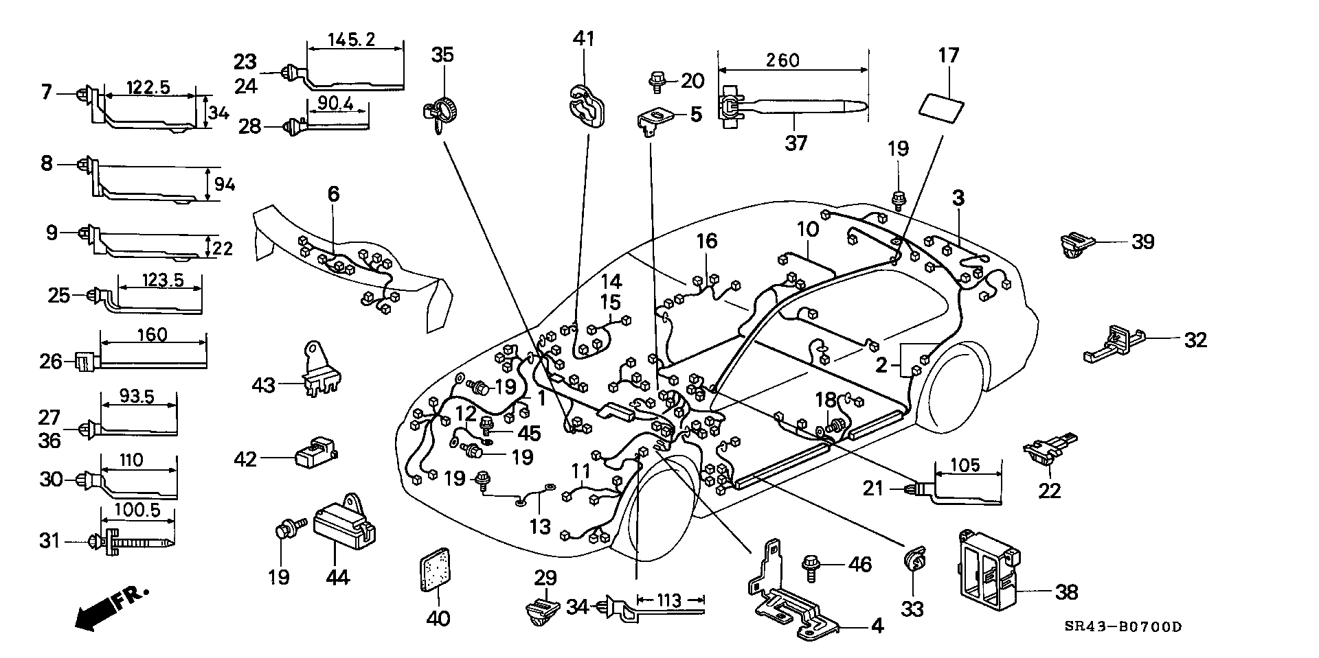 Diagram WIRE HARNESS for your Honda