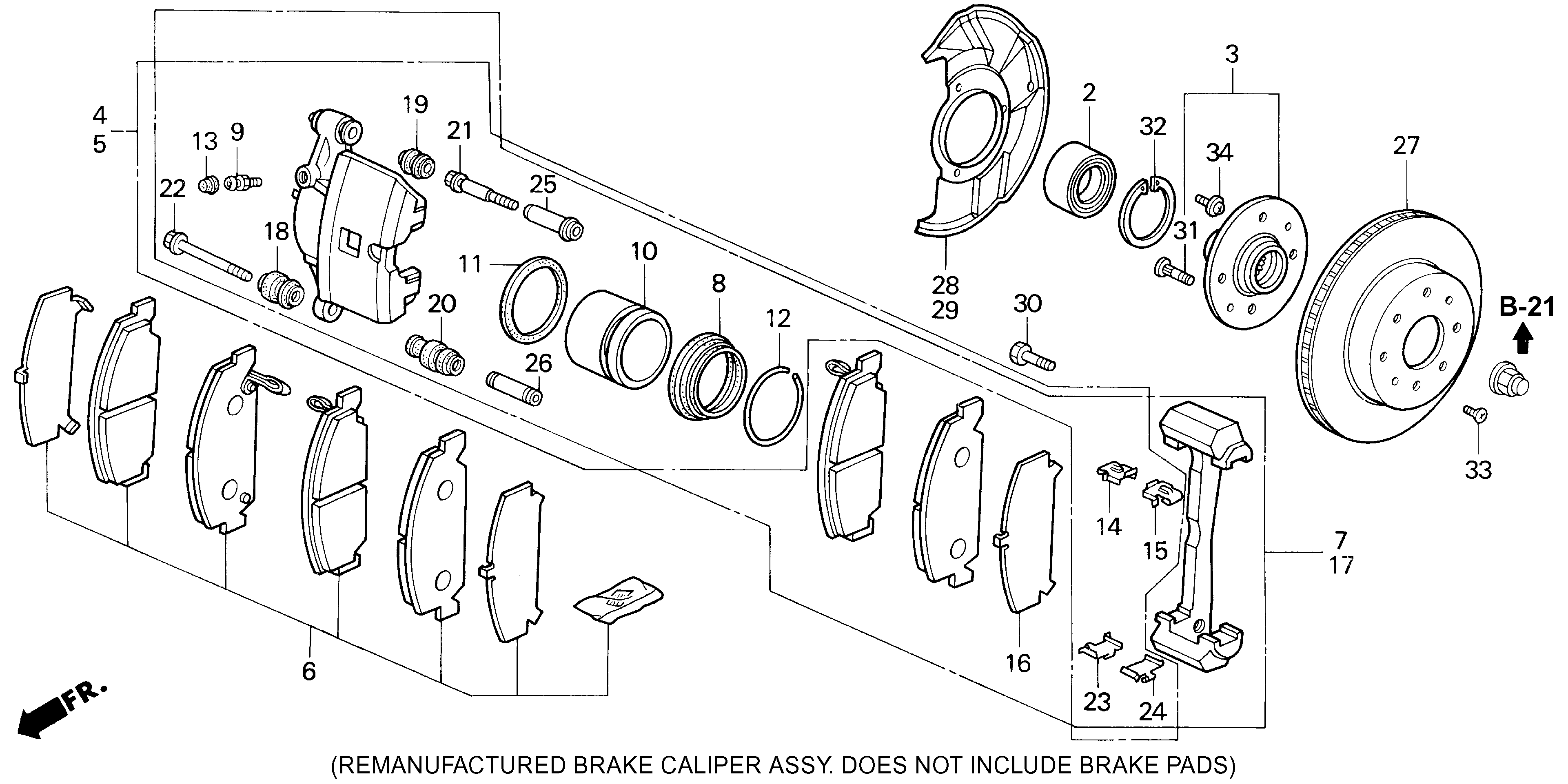 Diagram FRONT BRAKE (1) for your Honda Civic  