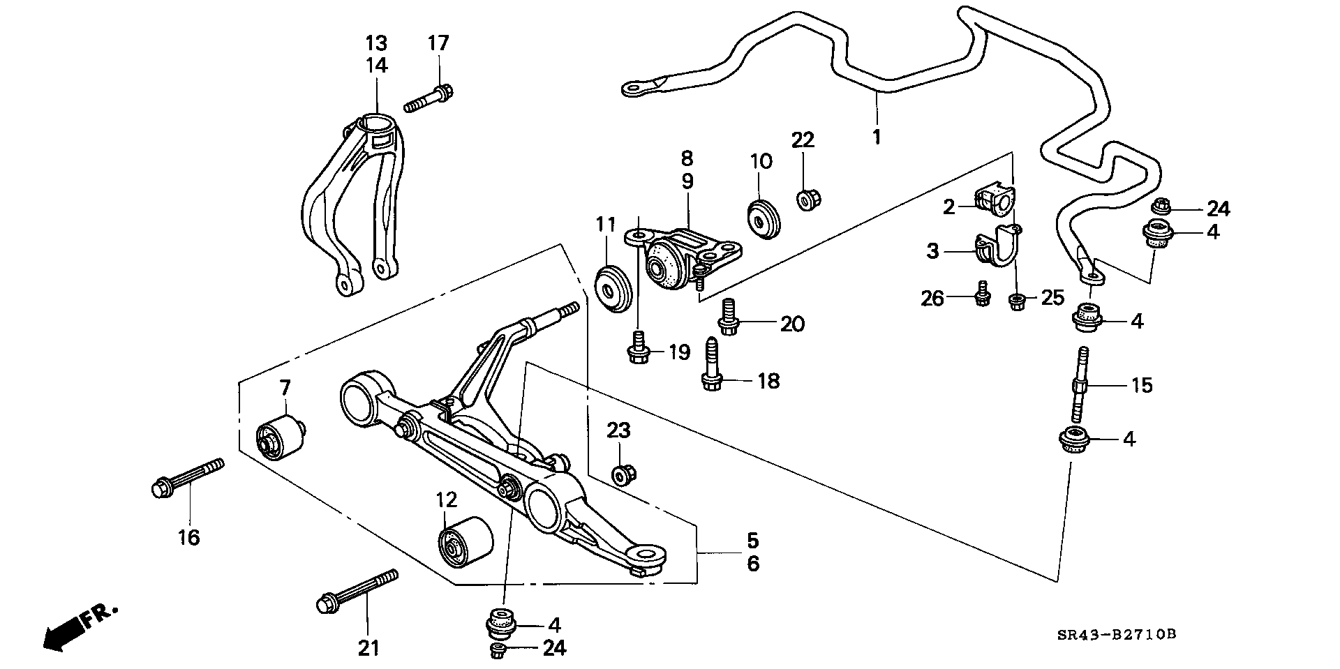 Diagram FRONT LOWER ARM for your 2023 Honda Accord   